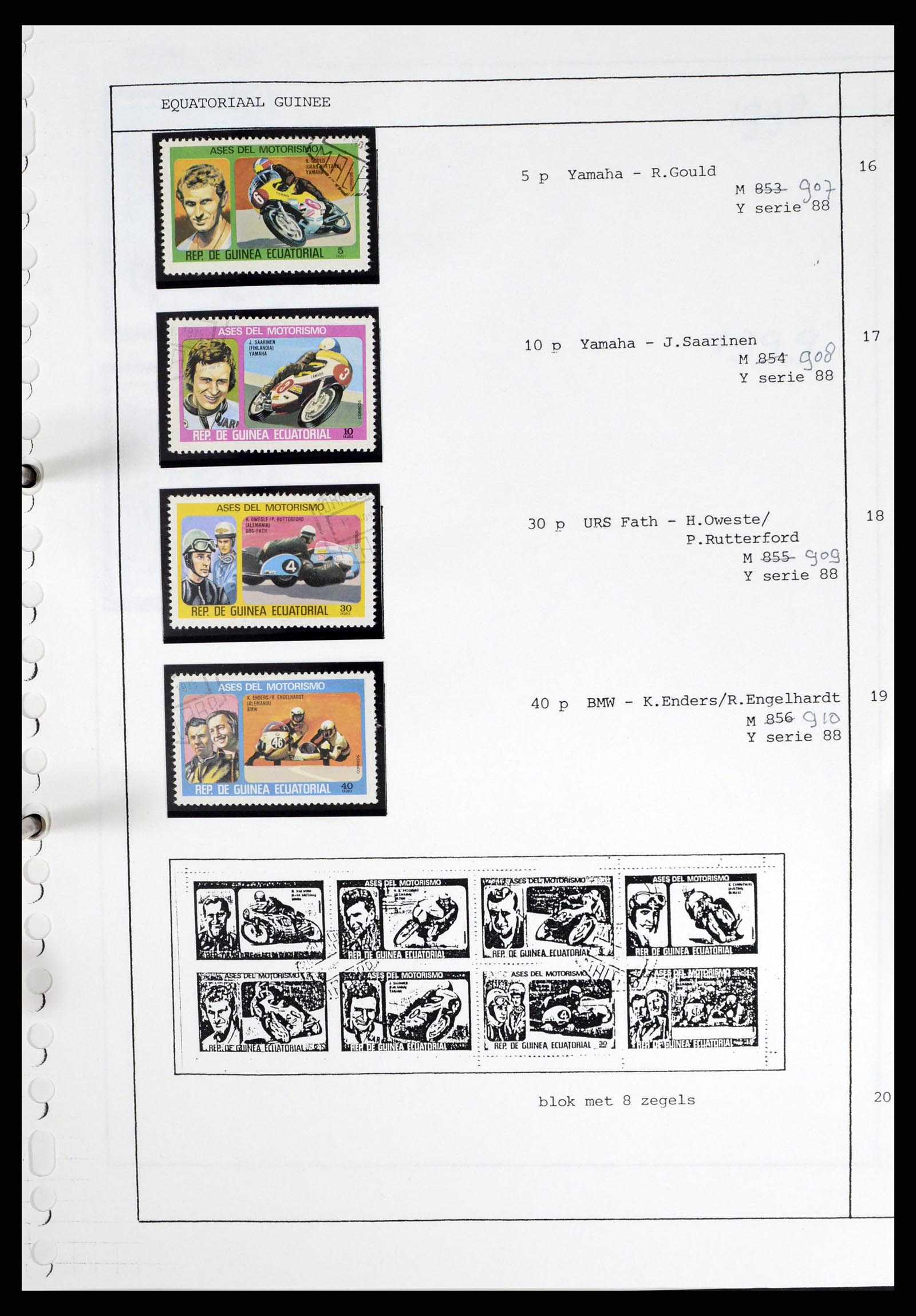 37462 075 - Stamp collection 37462 Thematics Motorcycles 1922-2000.