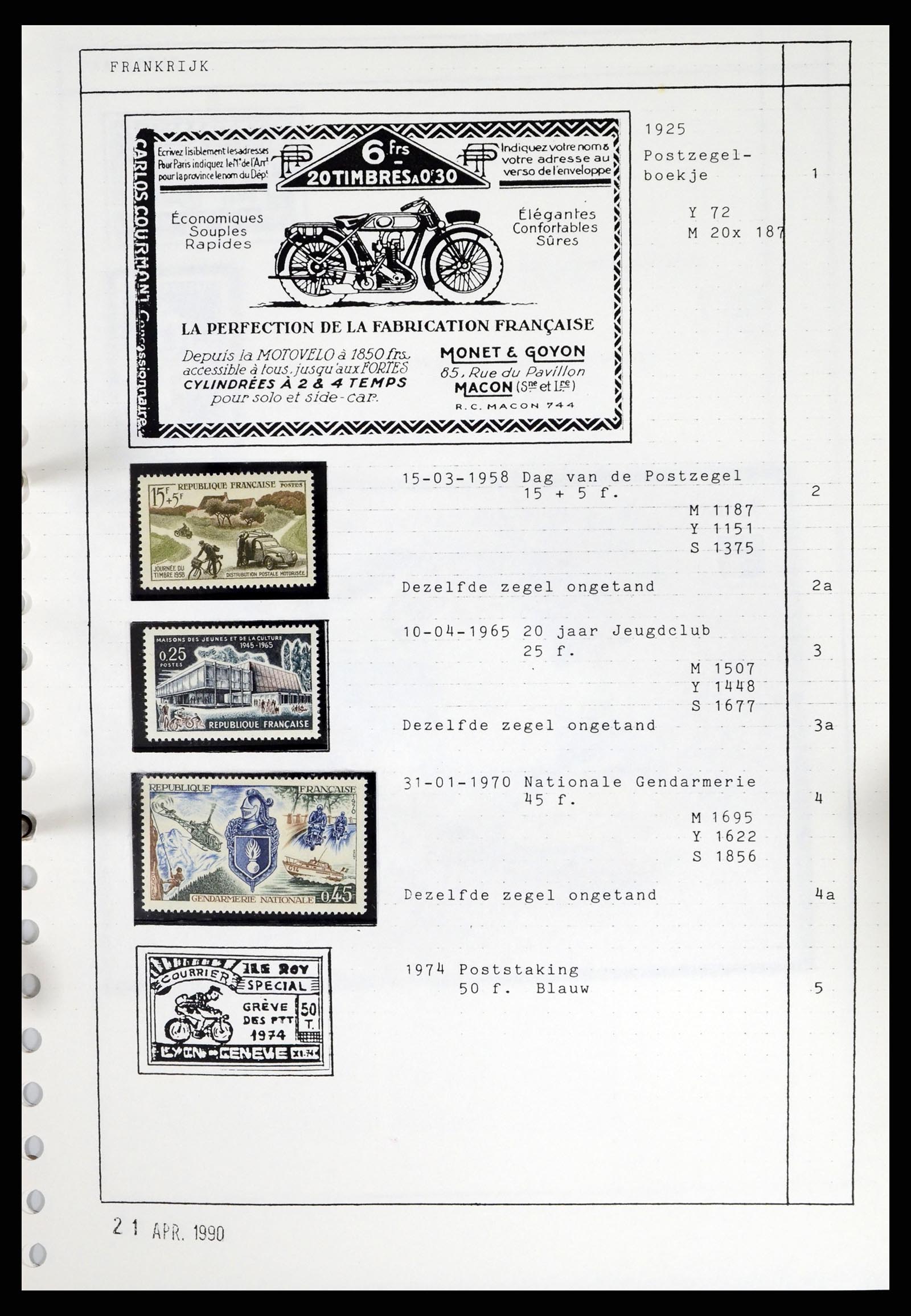 37462 080 - Postzegelverzameling 37462 Motief Motoren 1922-2000.