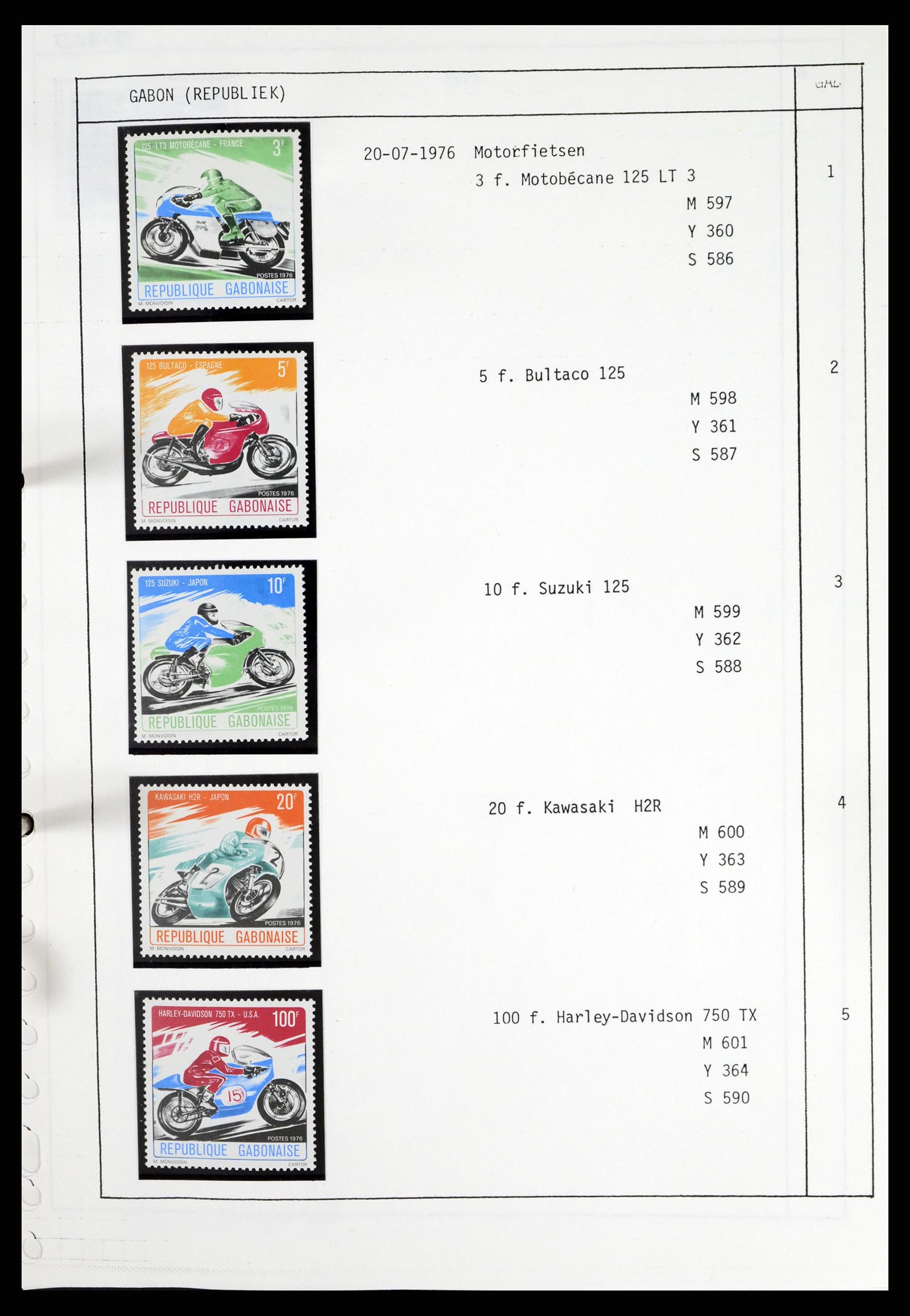 37462 082 - Stamp collection 37462 Thematics Motorcycles 1922-2000.