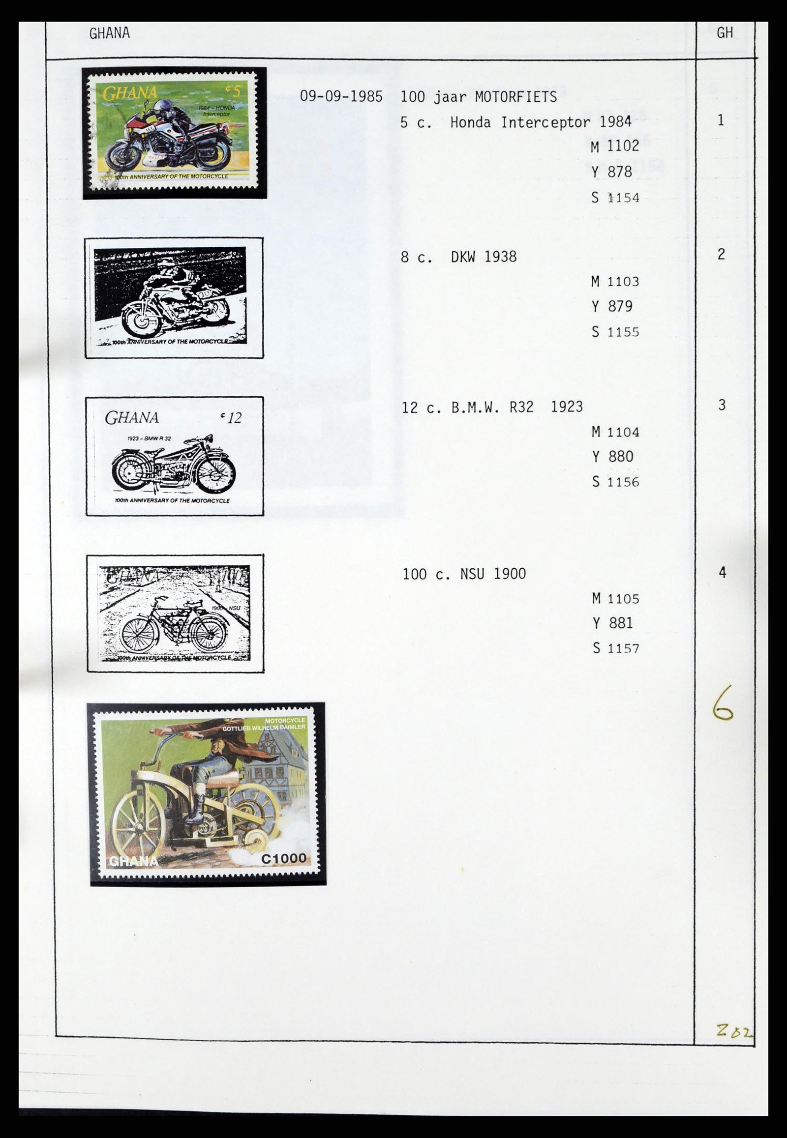 37462 085 - Postzegelverzameling 37462 Motief Motoren 1922-2000.