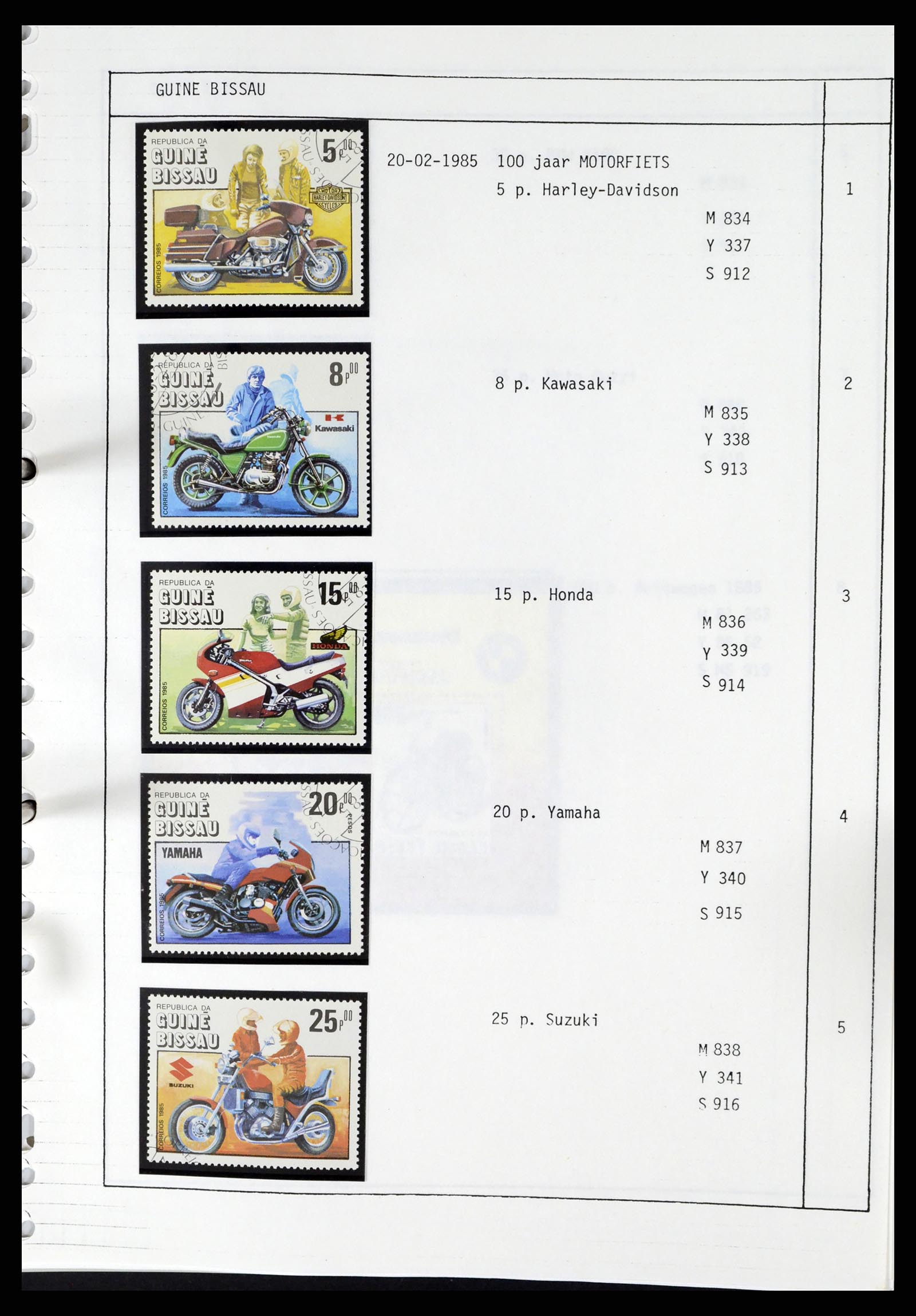 37462 095 - Postzegelverzameling 37462 Motief Motoren 1922-2000.
