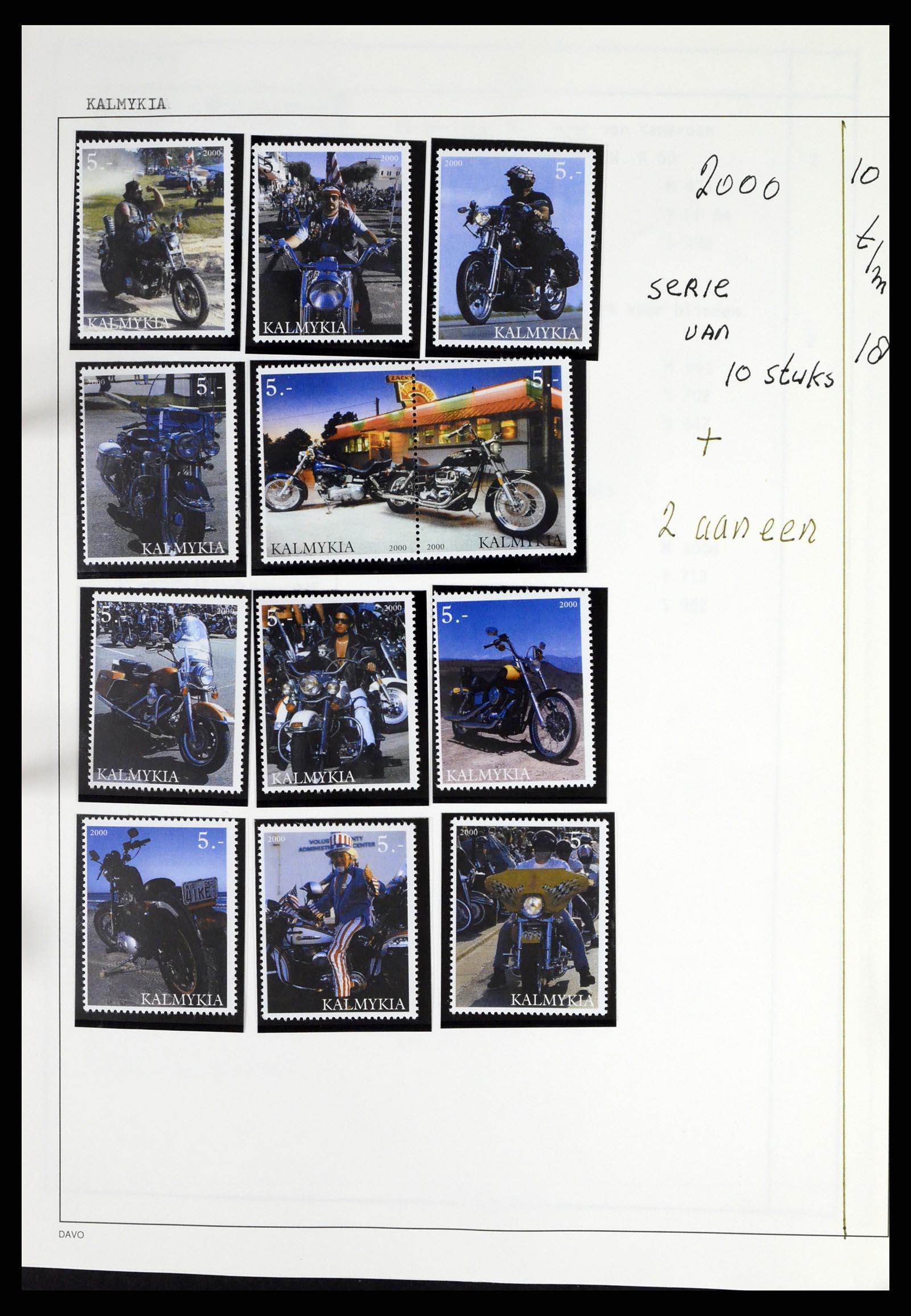 37462 127 - Postzegelverzameling 37462 Motief Motoren 1922-2000.