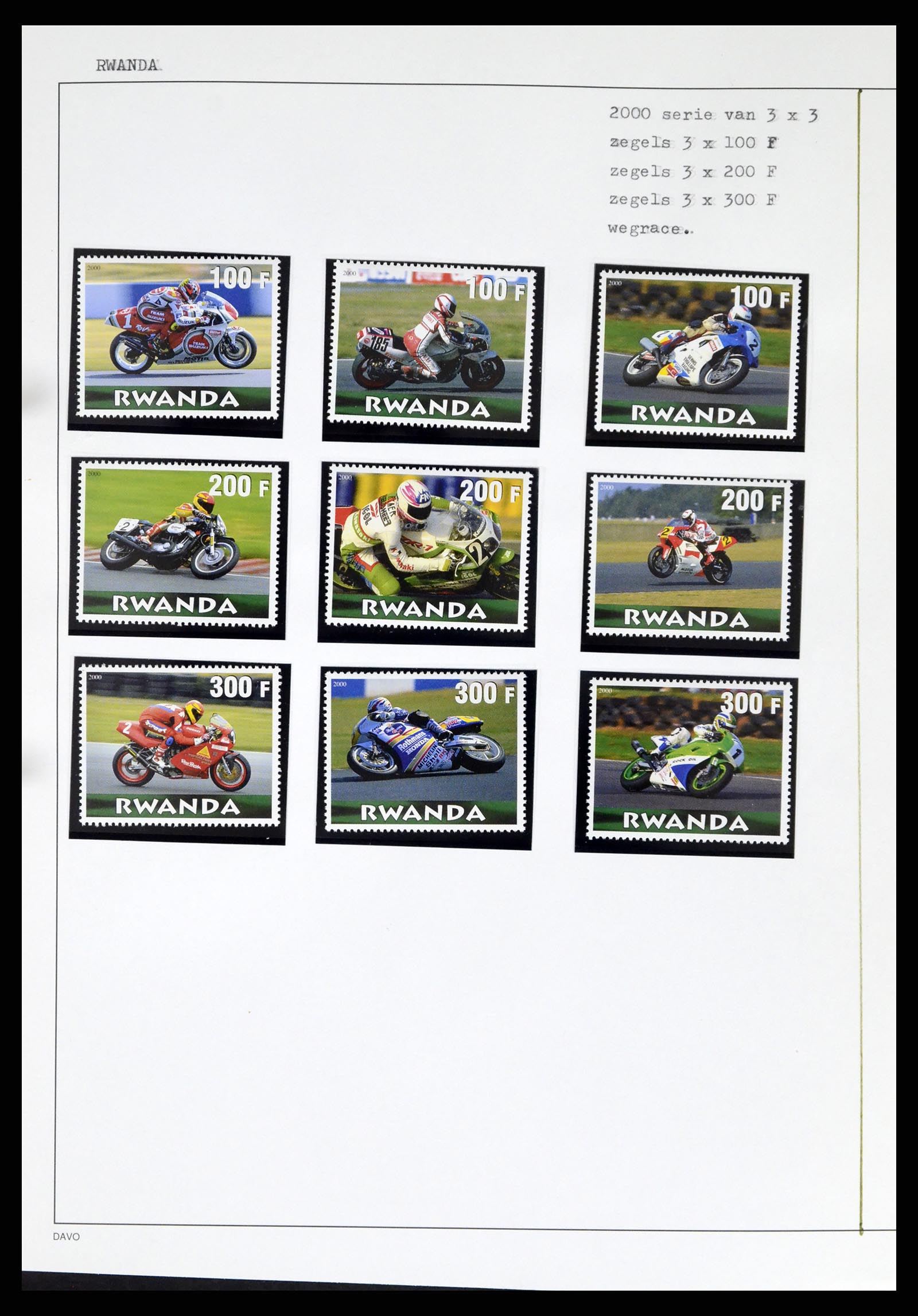 37462 242 - Postzegelverzameling 37462 Motief Motoren 1922-2000.