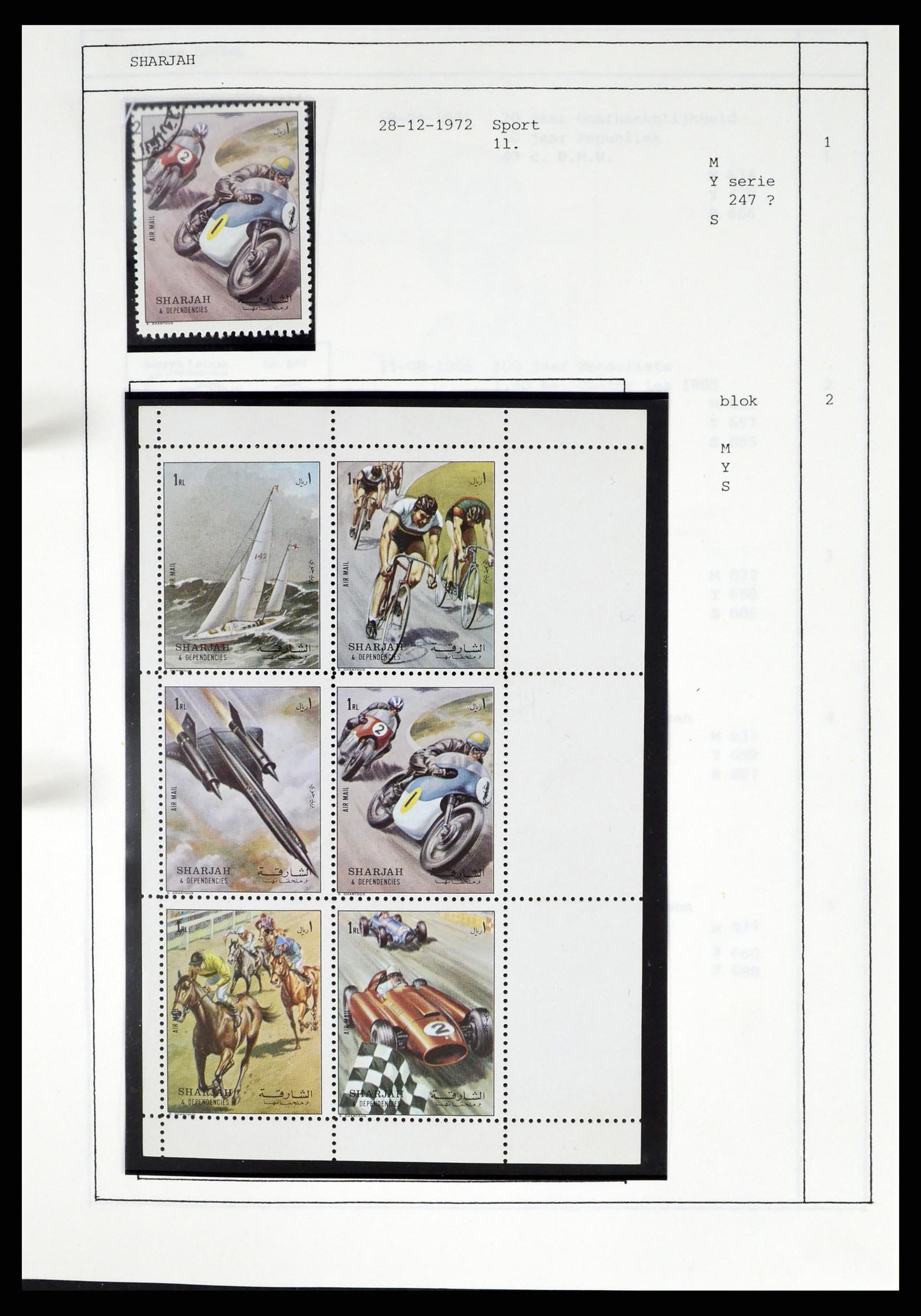 37462 253 - Postzegelverzameling 37462 Motief Motoren 1922-2000.