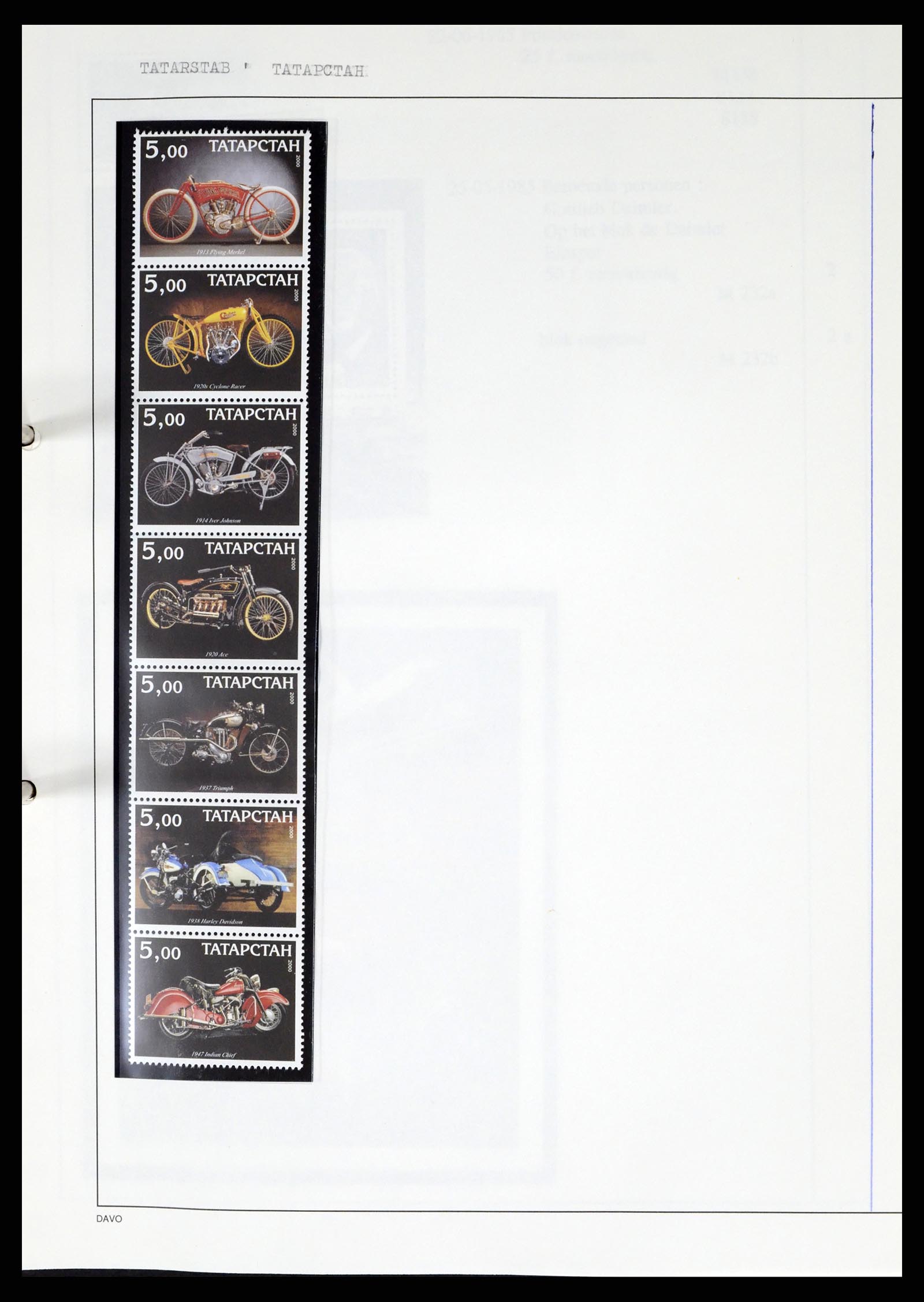 37462 269 - Postzegelverzameling 37462 Motief Motoren 1922-2000.