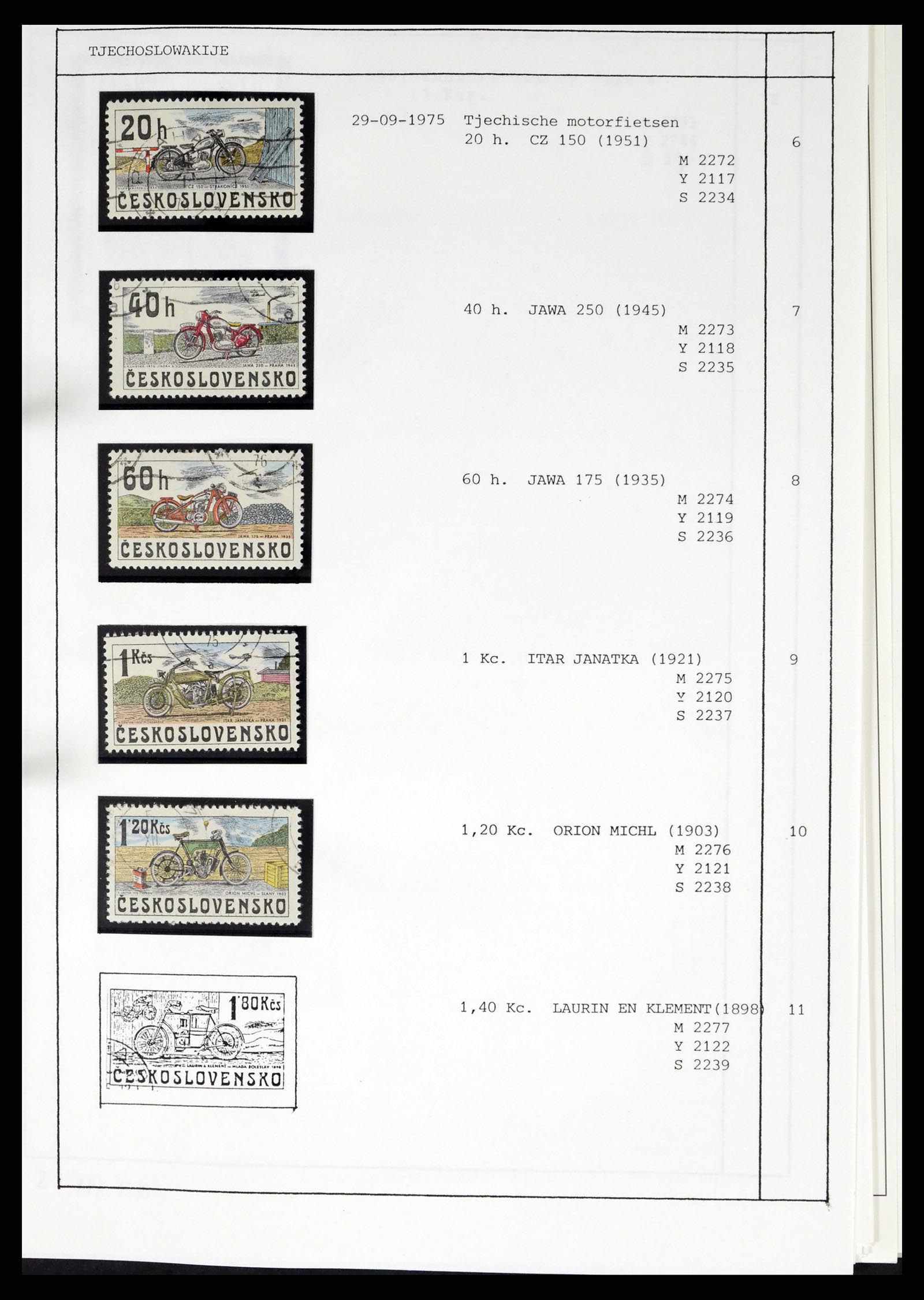 37462 275 - Postzegelverzameling 37462 Motief Motoren 1922-2000.