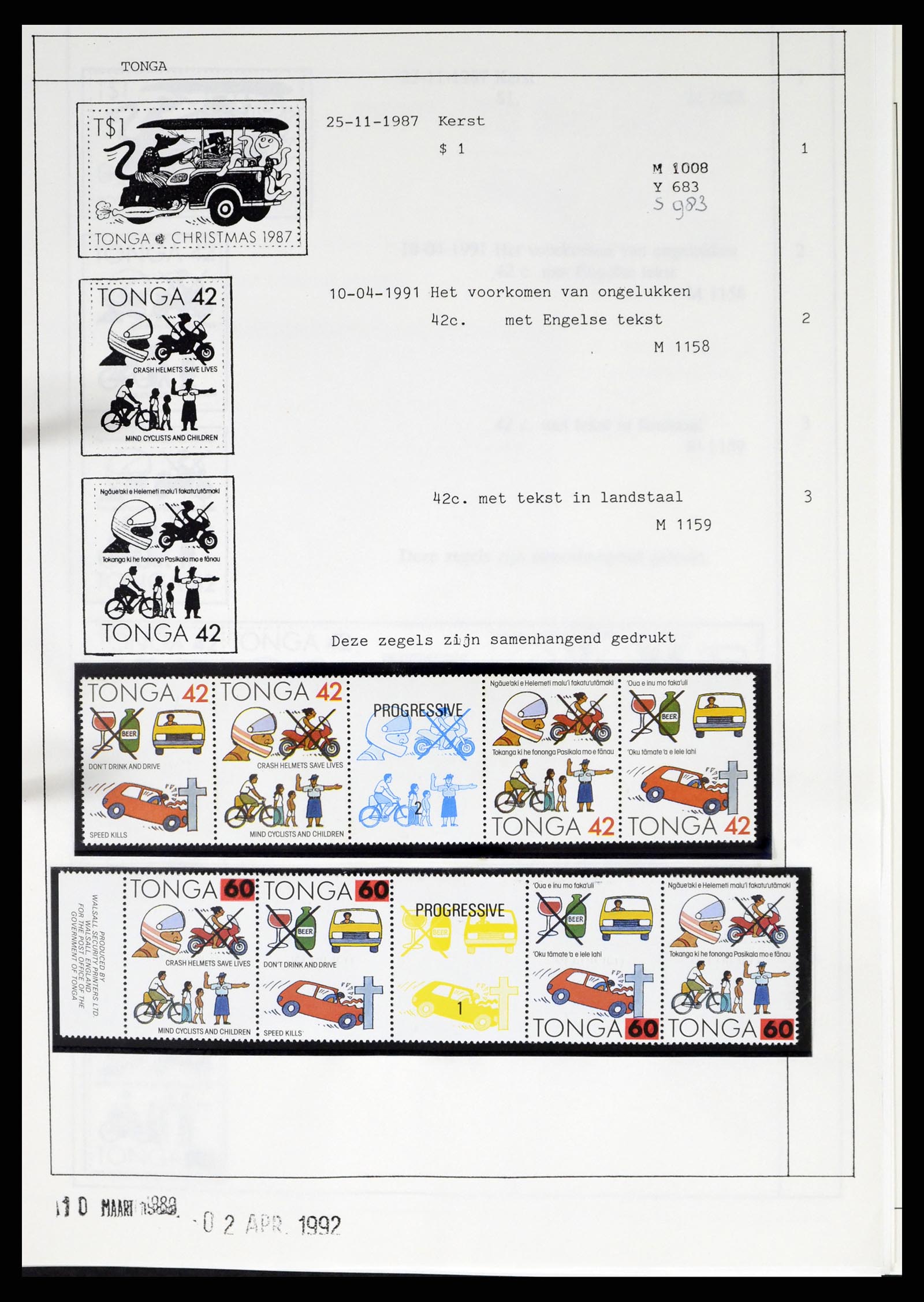 37462 280 - Postzegelverzameling 37462 Motief Motoren 1922-2000.