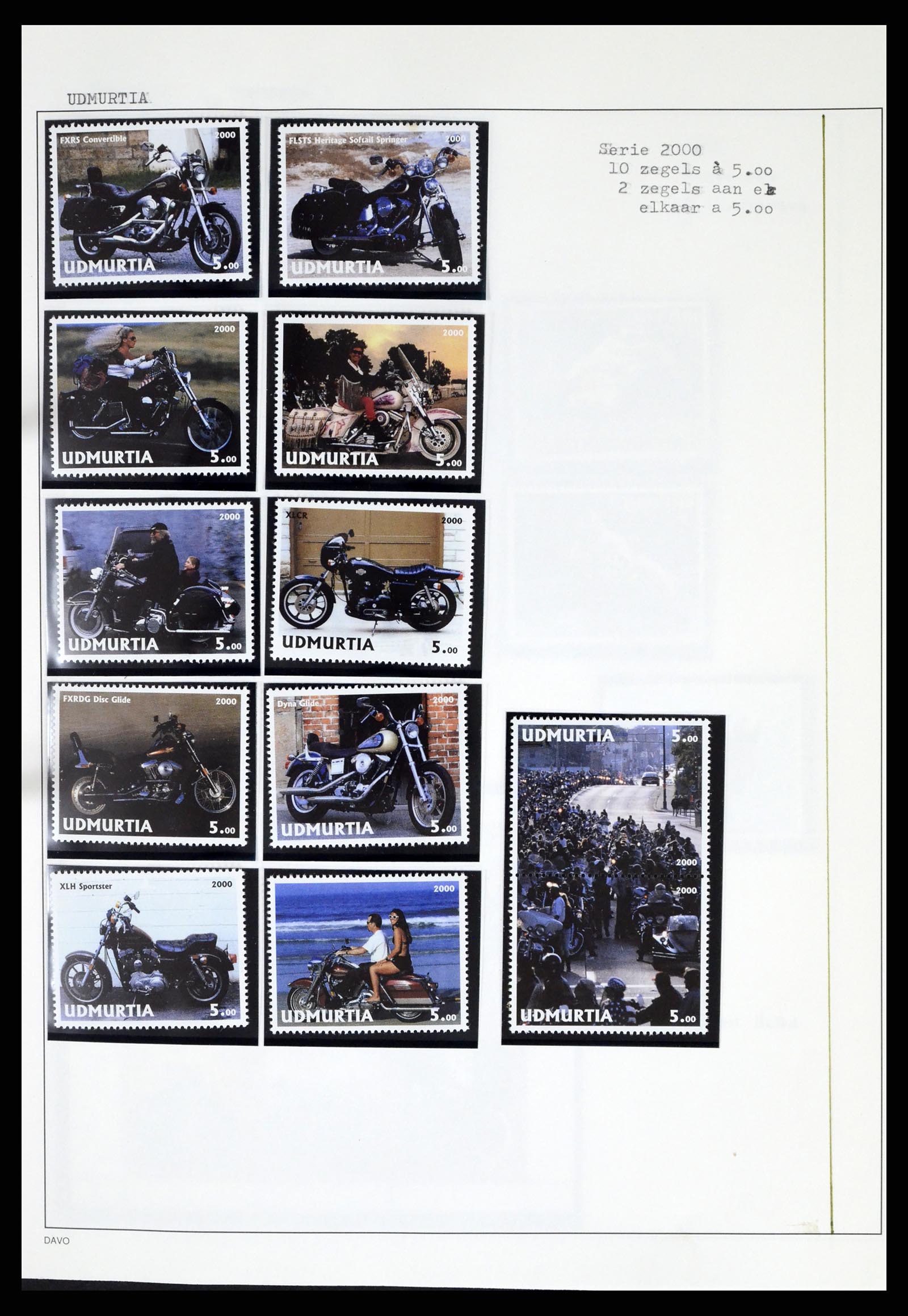 37462 287 - Postzegelverzameling 37462 Motief Motoren 1922-2000.