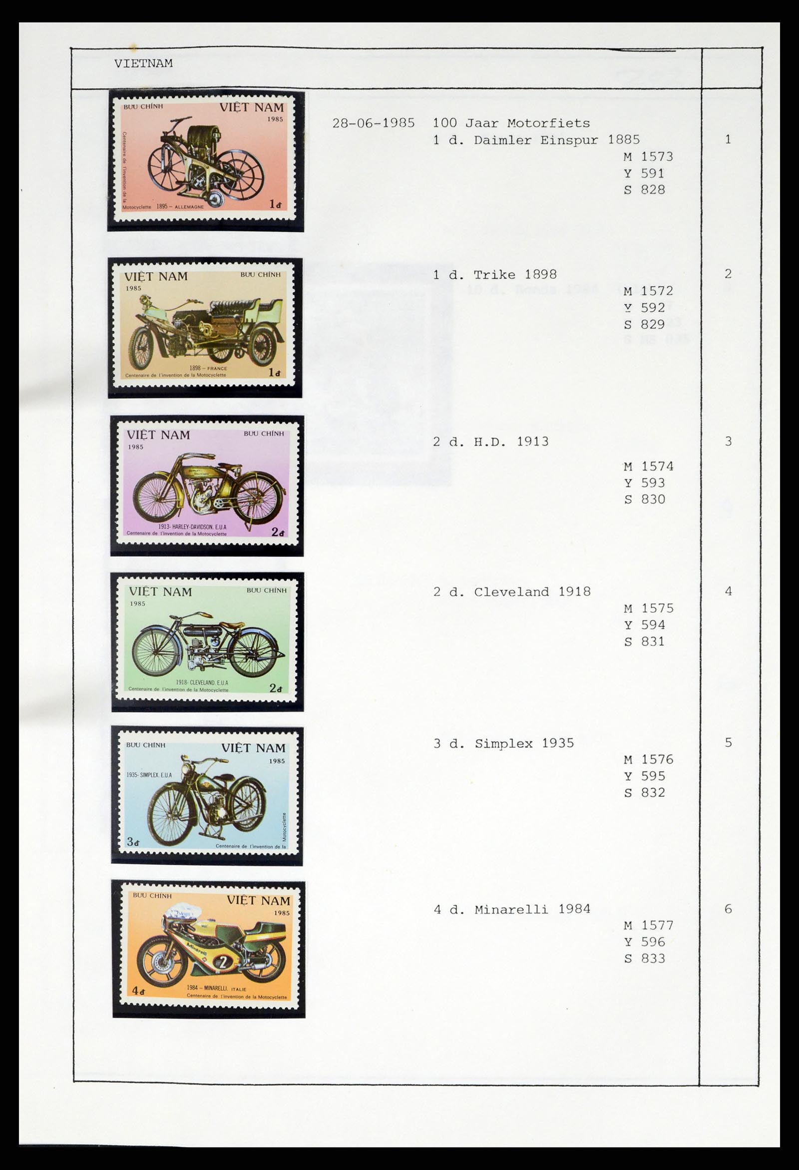 37462 292 - Postzegelverzameling 37462 Motief Motoren 1922-2000.