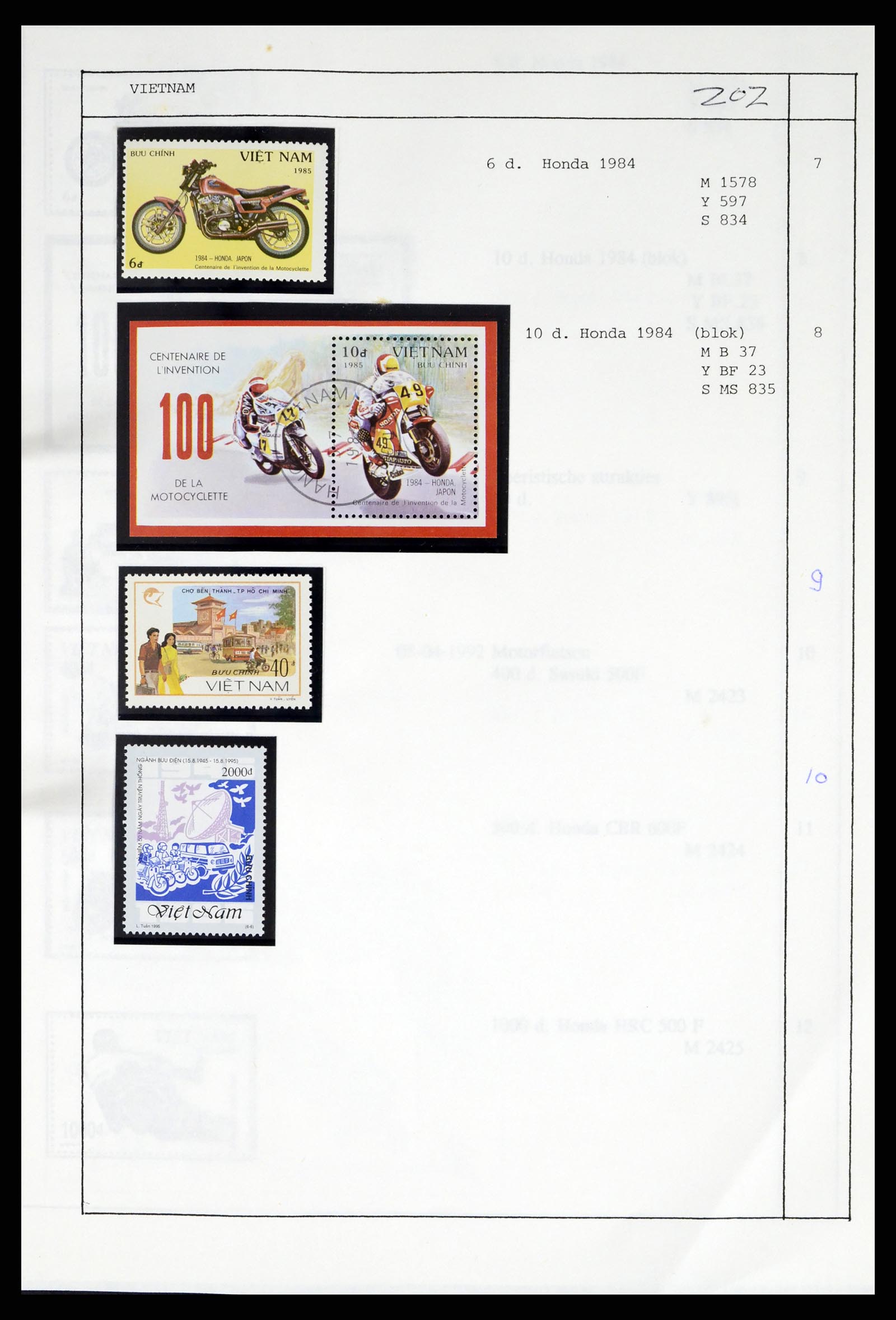 37462 293 - Postzegelverzameling 37462 Motief Motoren 1922-2000.