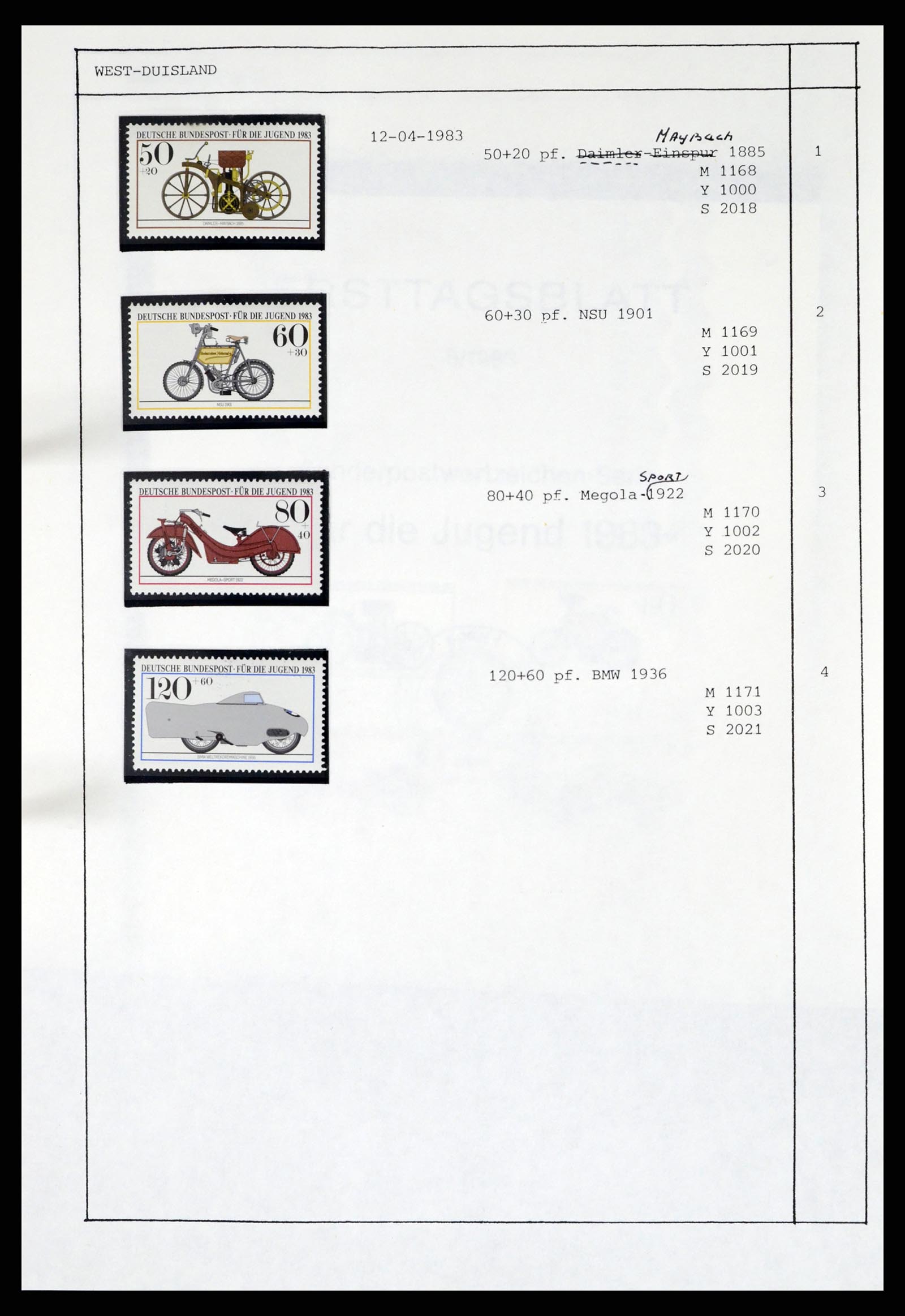 37462 295 - Postzegelverzameling 37462 Motief Motoren 1922-2000.