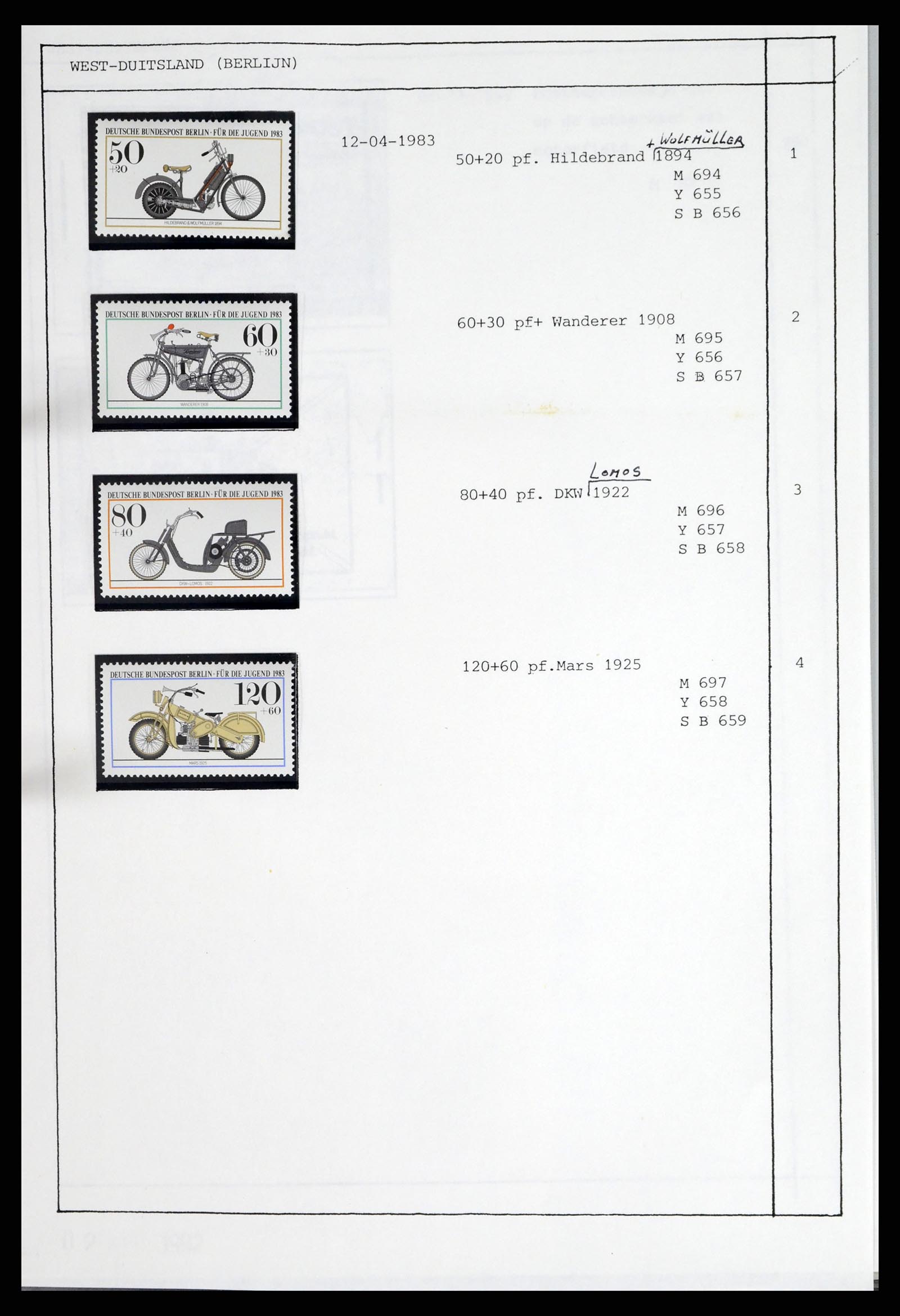 37462 298 - Postzegelverzameling 37462 Motief Motoren 1922-2000.