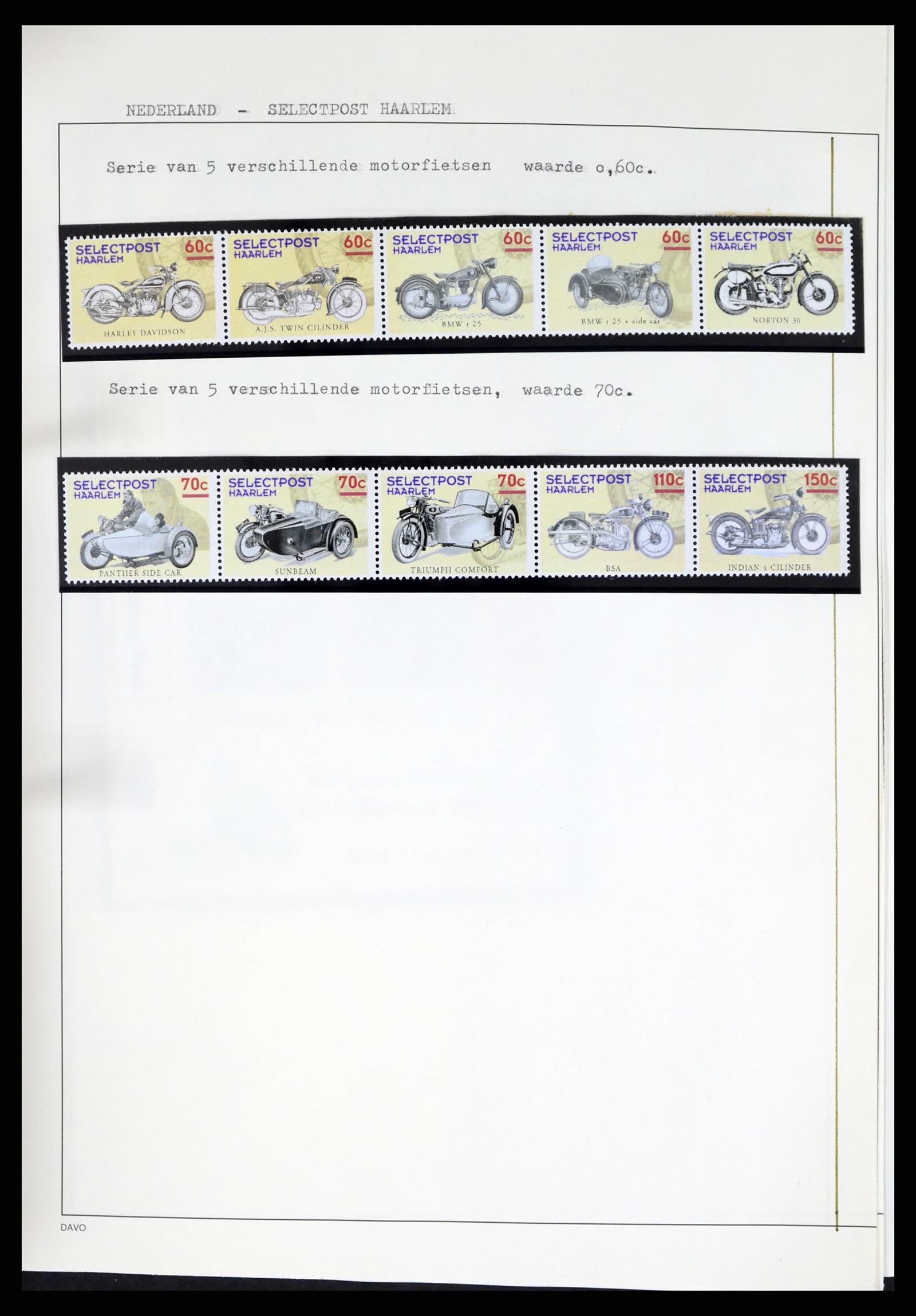 37462 320 - Postzegelverzameling 37462 Motief Motoren 1922-2000.