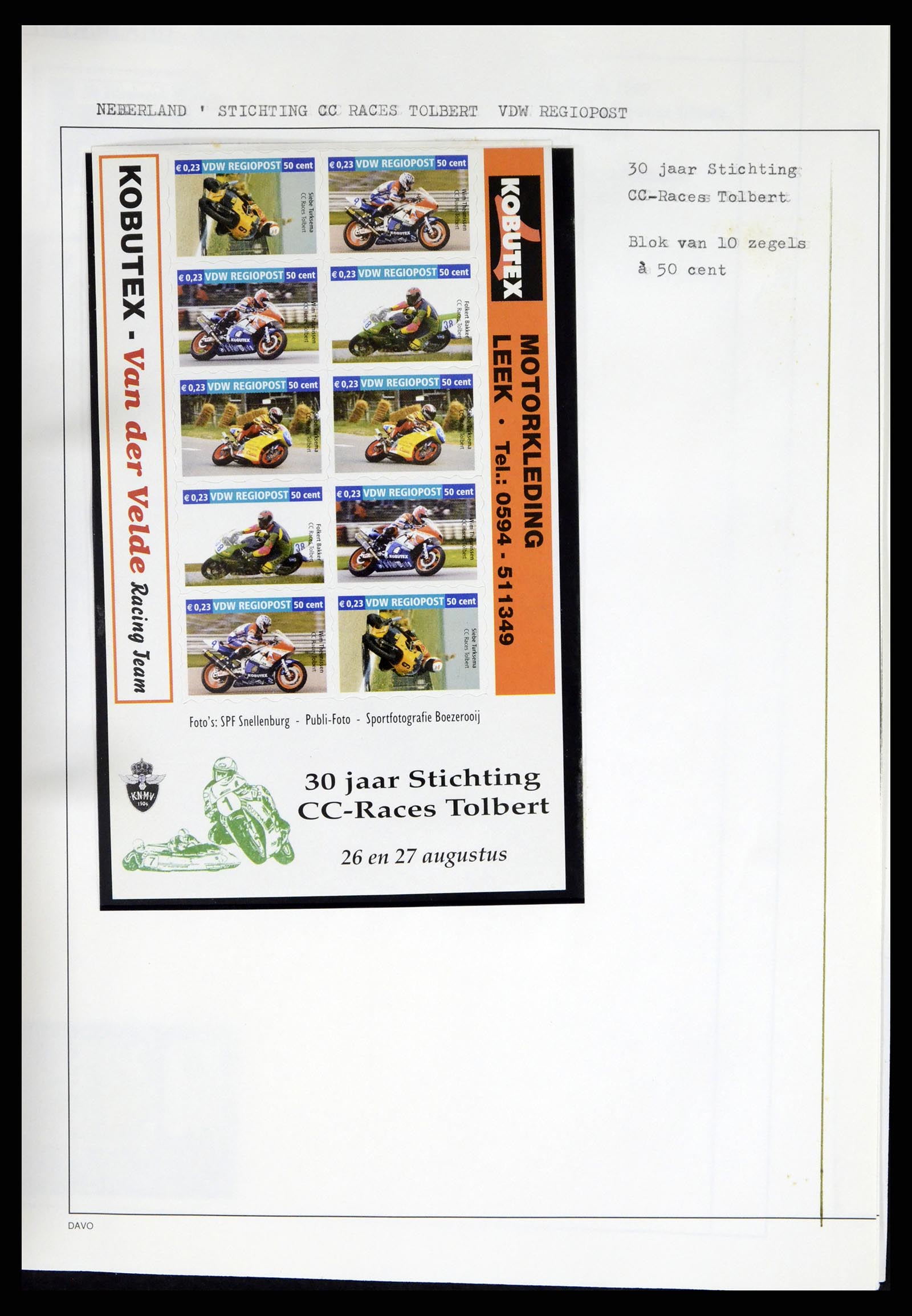 37462 321 - Postzegelverzameling 37462 Motief Motoren 1922-2000.