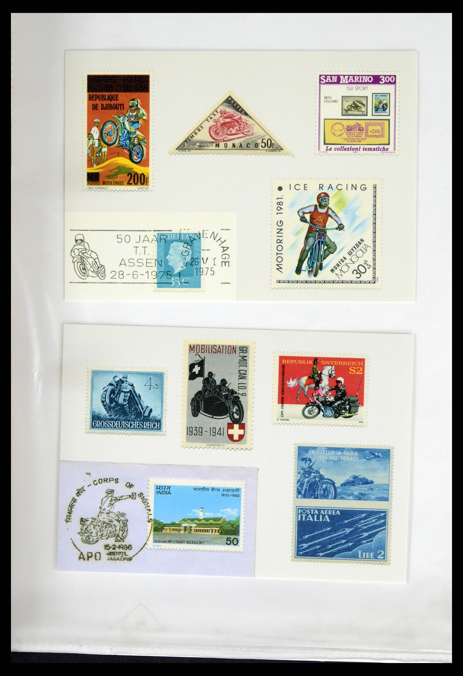 37462 328 - Postzegelverzameling 37462 Motief Motoren 1922-2000.