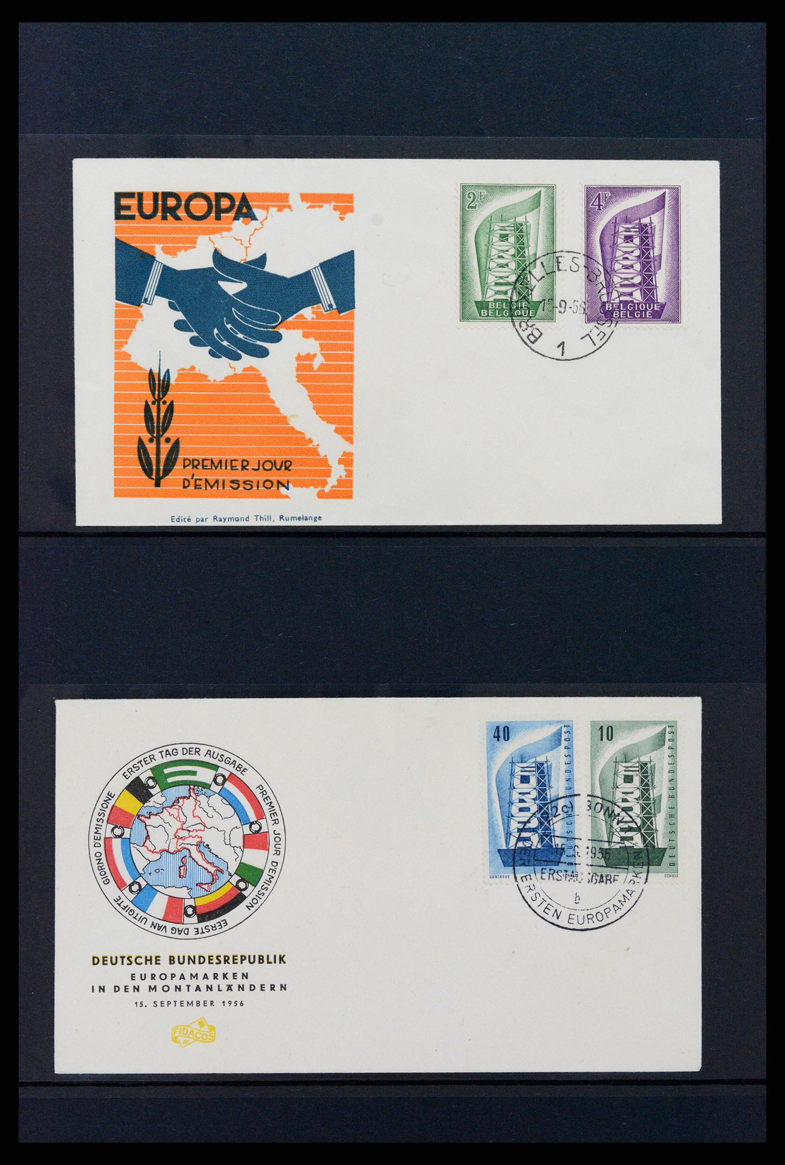 37463 001 - Postzegelverzameling 37463 Europa CEPT FDC's 1956-1994.