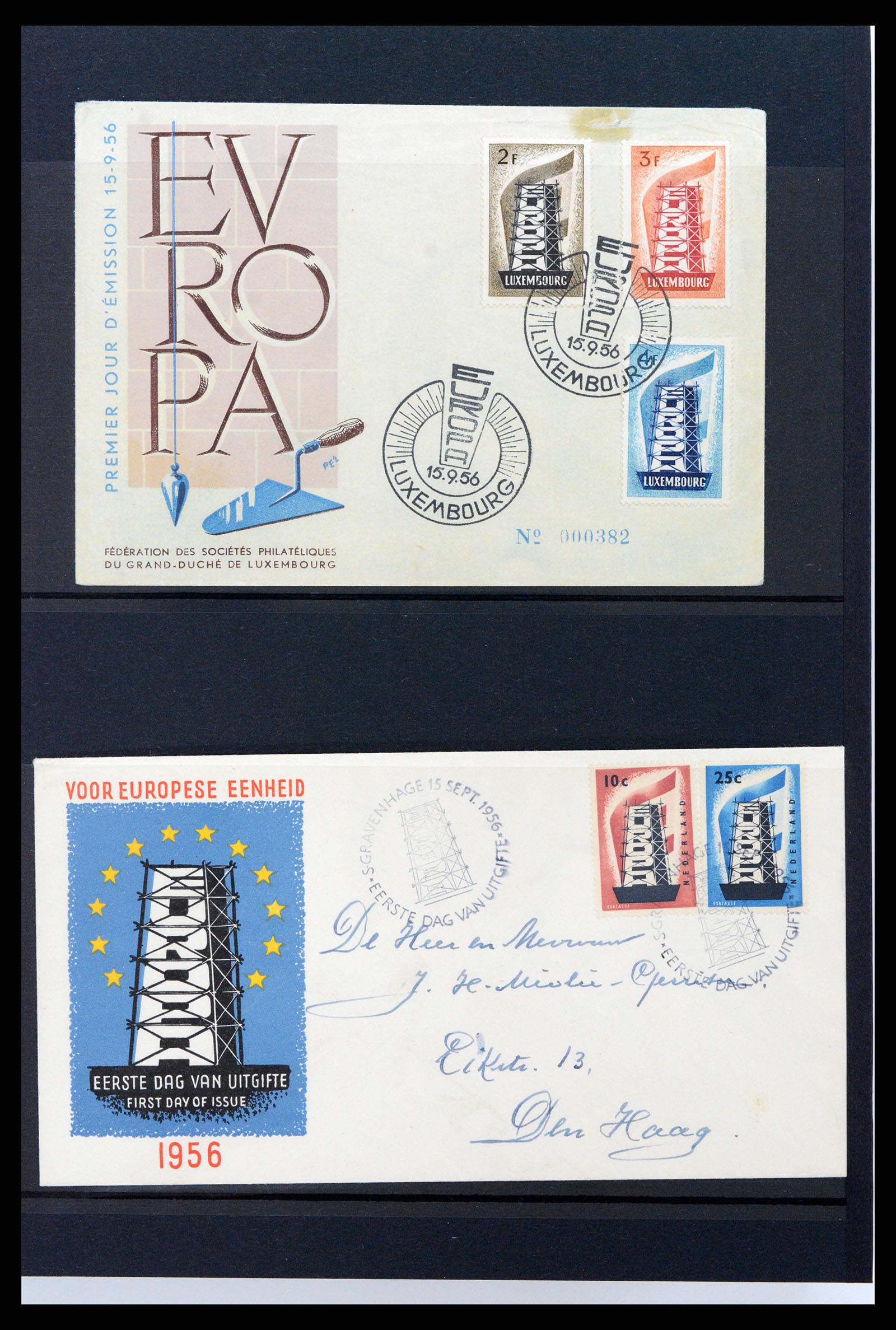 37463 003 - Postzegelverzameling 37463 Europa CEPT FDC's 1956-1994.