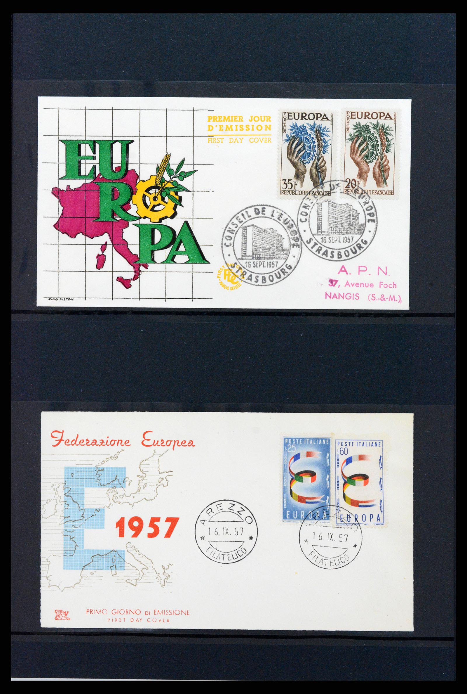 37463 005 - Postzegelverzameling 37463 Europa CEPT FDC's 1956-1994.