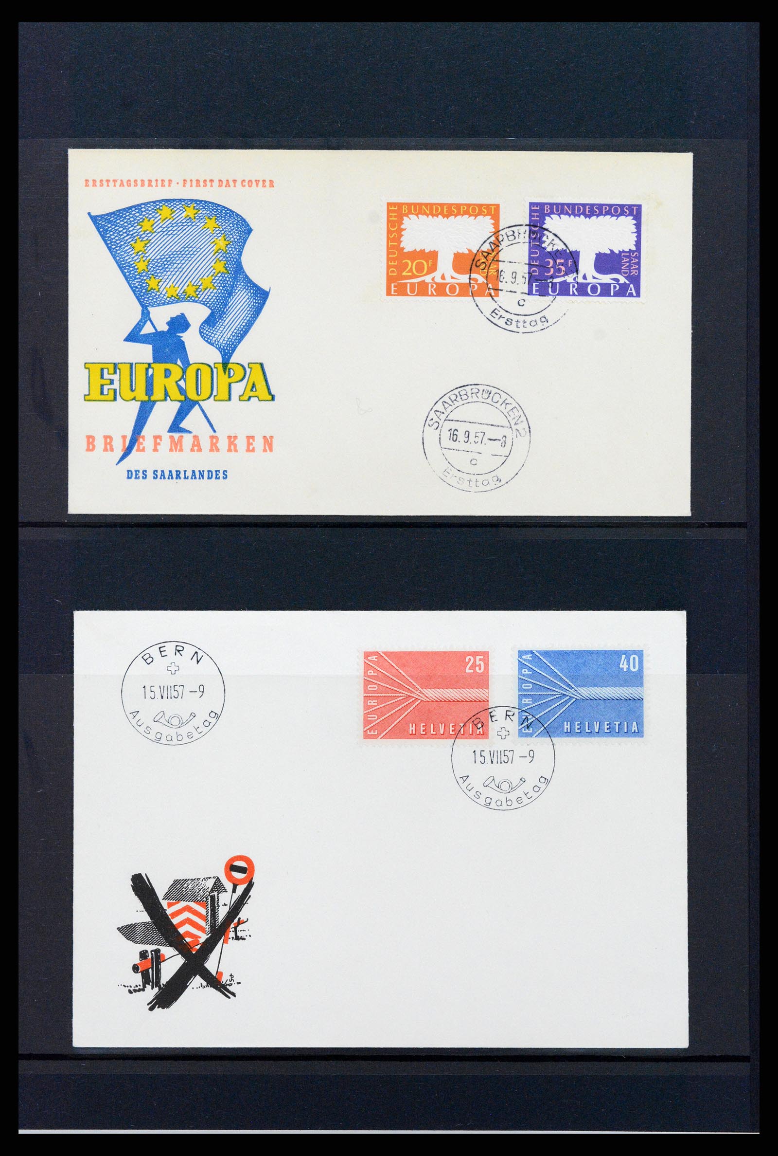 37463 007 - Postzegelverzameling 37463 Europa CEPT FDC's 1956-1994.