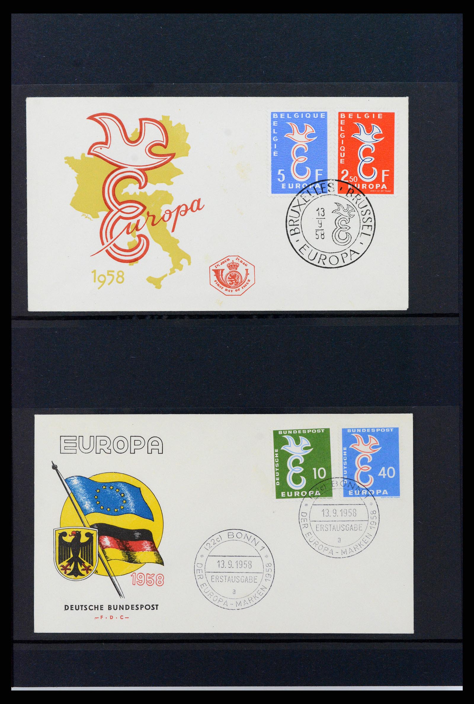 37463 008 - Postzegelverzameling 37463 Europa CEPT FDC's 1956-1994.