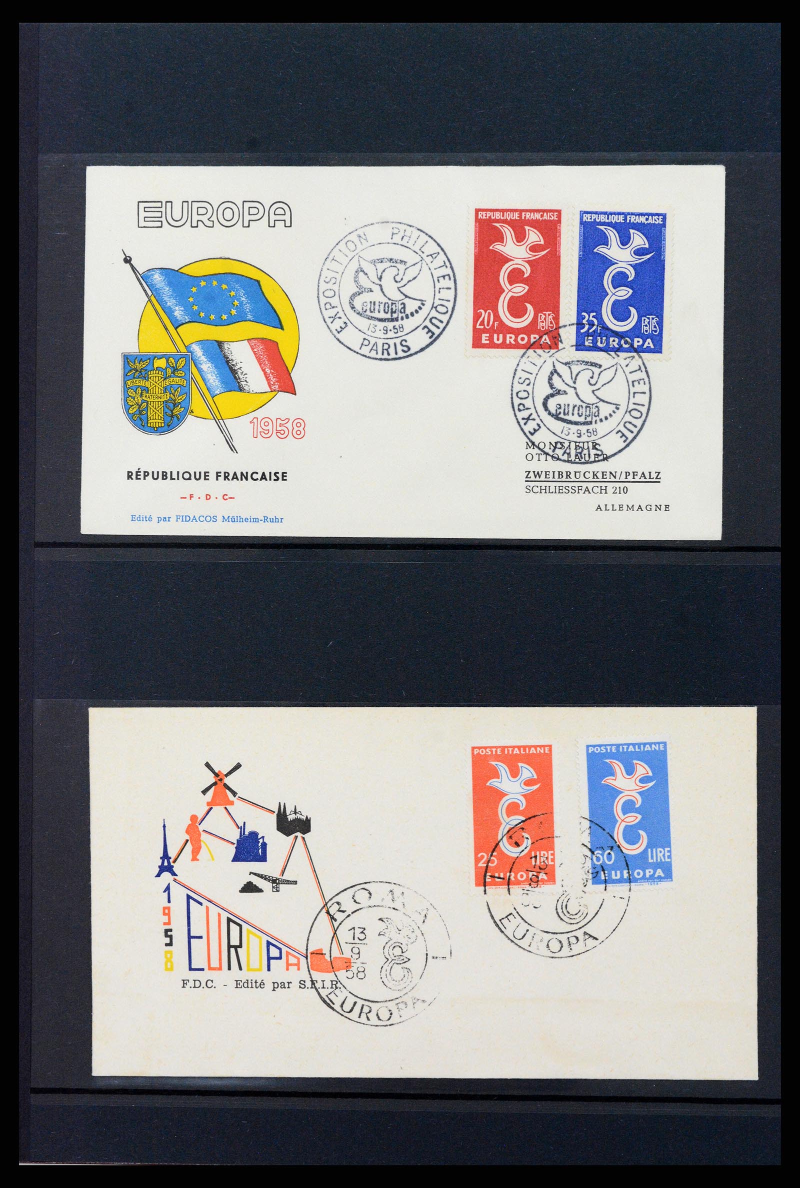 37463 009 - Postzegelverzameling 37463 Europa CEPT FDC's 1956-1994.