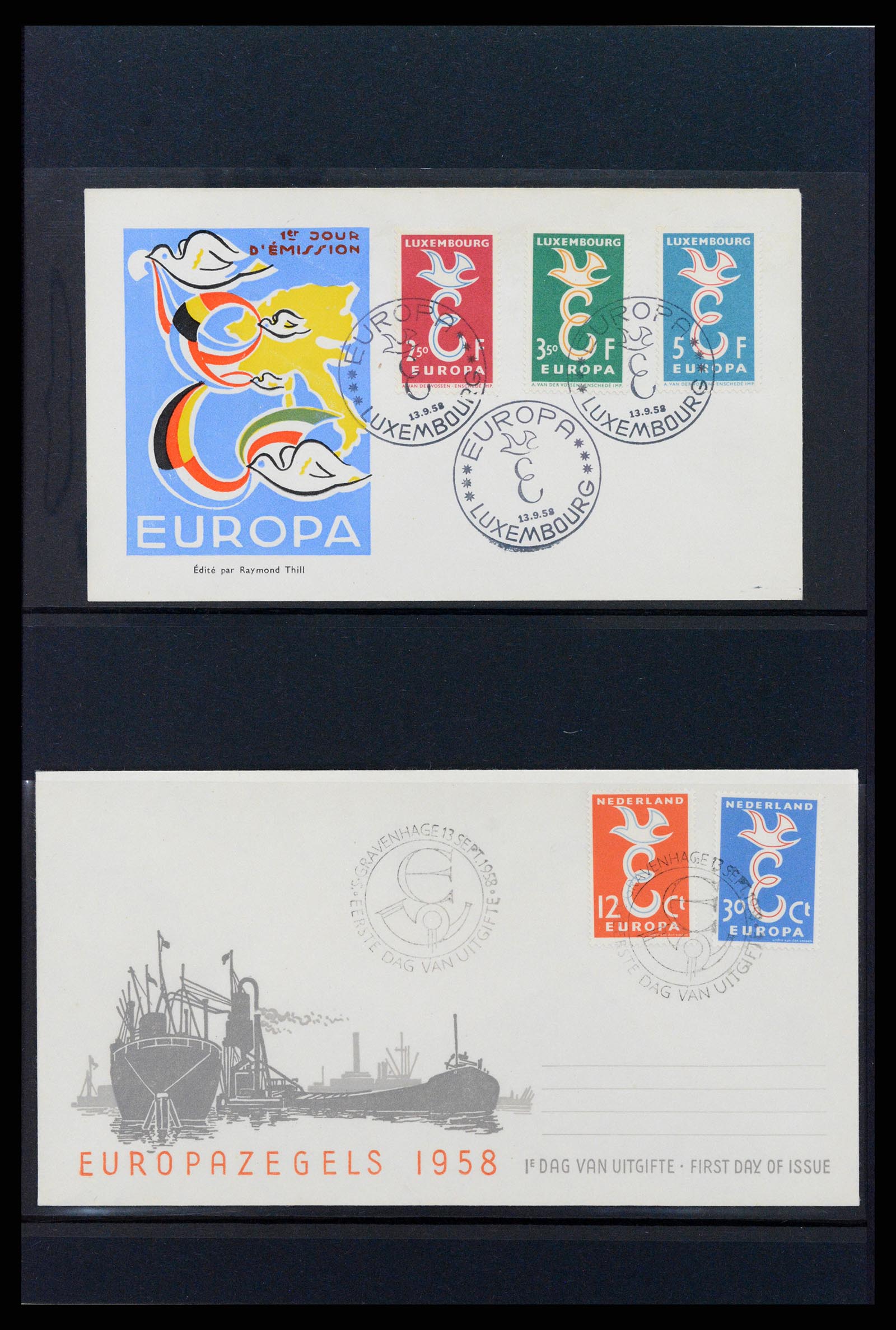37463 010 - Postzegelverzameling 37463 Europa CEPT FDC's 1956-1994.