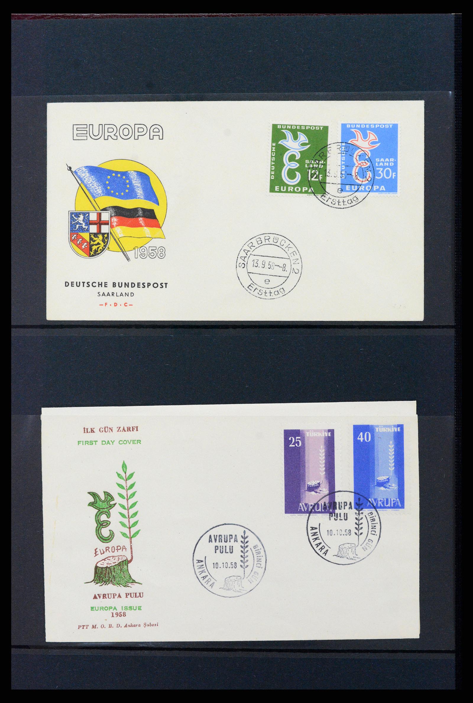 37463 011 - Postzegelverzameling 37463 Europa CEPT FDC's 1956-1994.