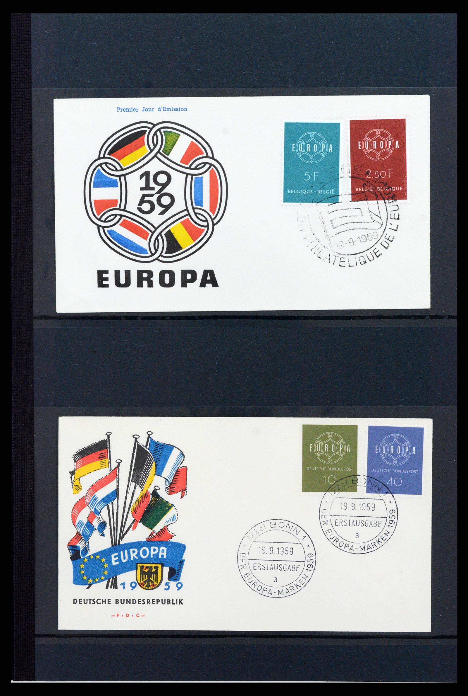 37463 012 - Postzegelverzameling 37463 Europa CEPT FDC's 1956-1994.