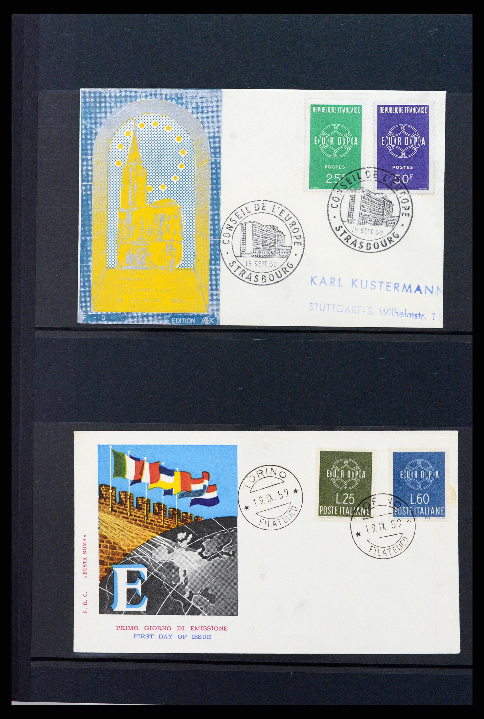 37463 013 - Postzegelverzameling 37463 Europa CEPT FDC's 1956-1994.