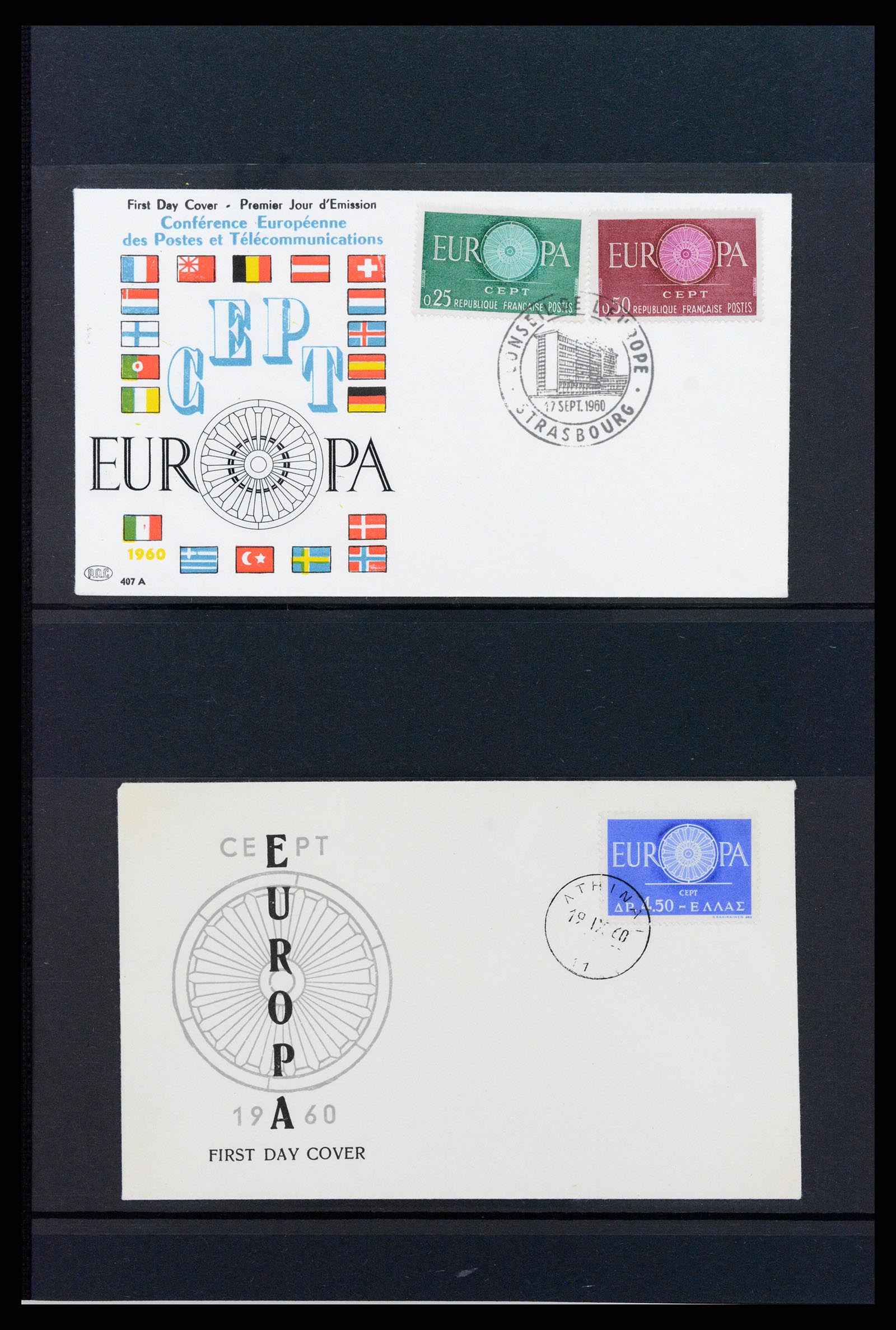 37463 018 - Postzegelverzameling 37463 Europa CEPT FDC's 1956-1994.
