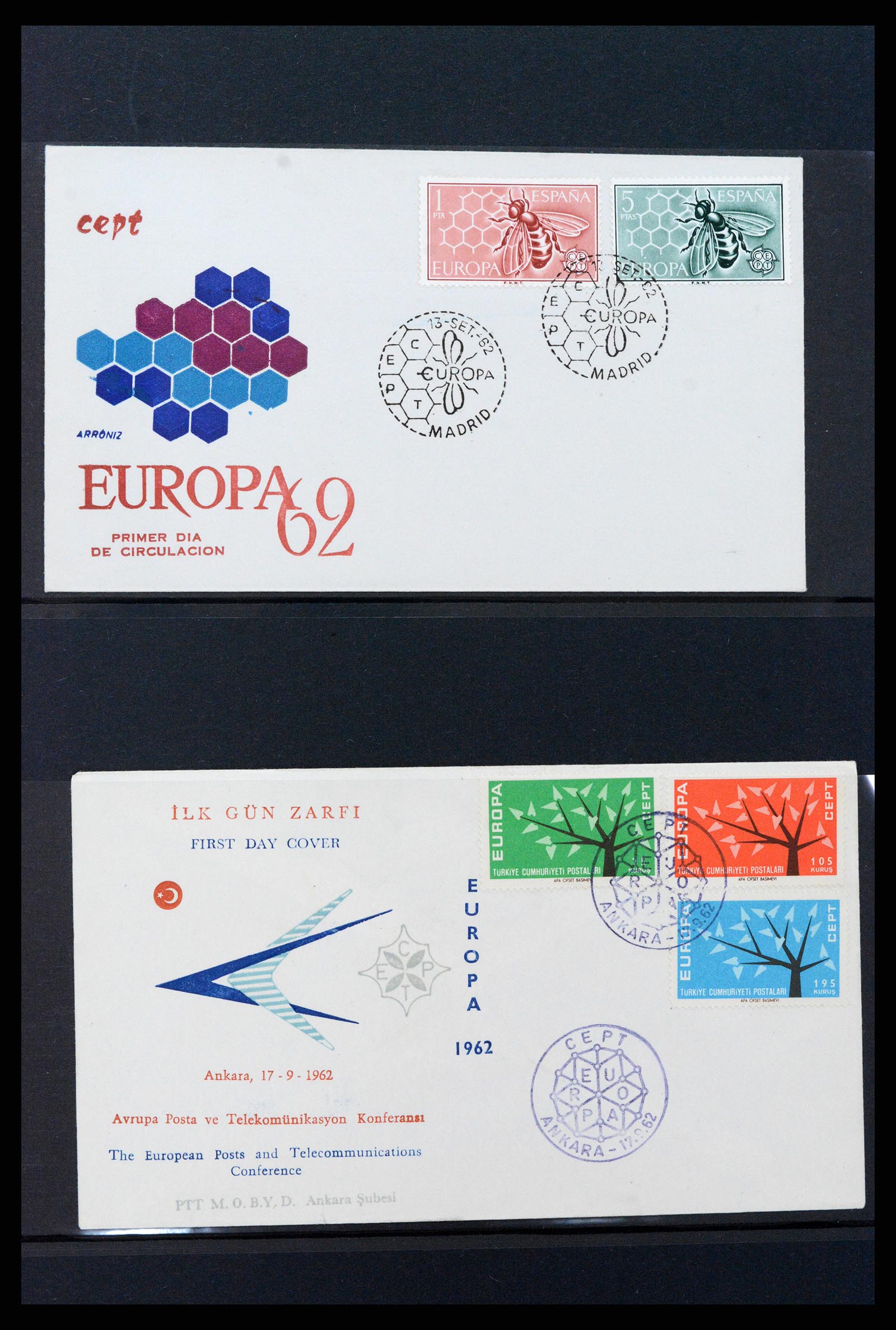 37463 041 - Postzegelverzameling 37463 Europa CEPT FDC's 1956-1994.