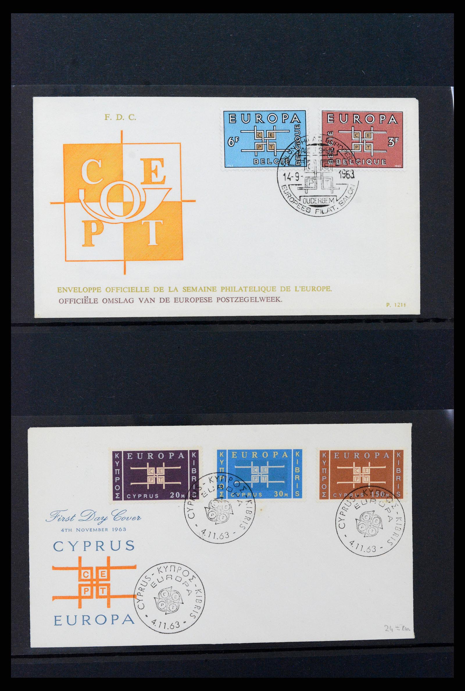 37463 043 - Postzegelverzameling 37463 Europa CEPT FDC's 1956-1994.