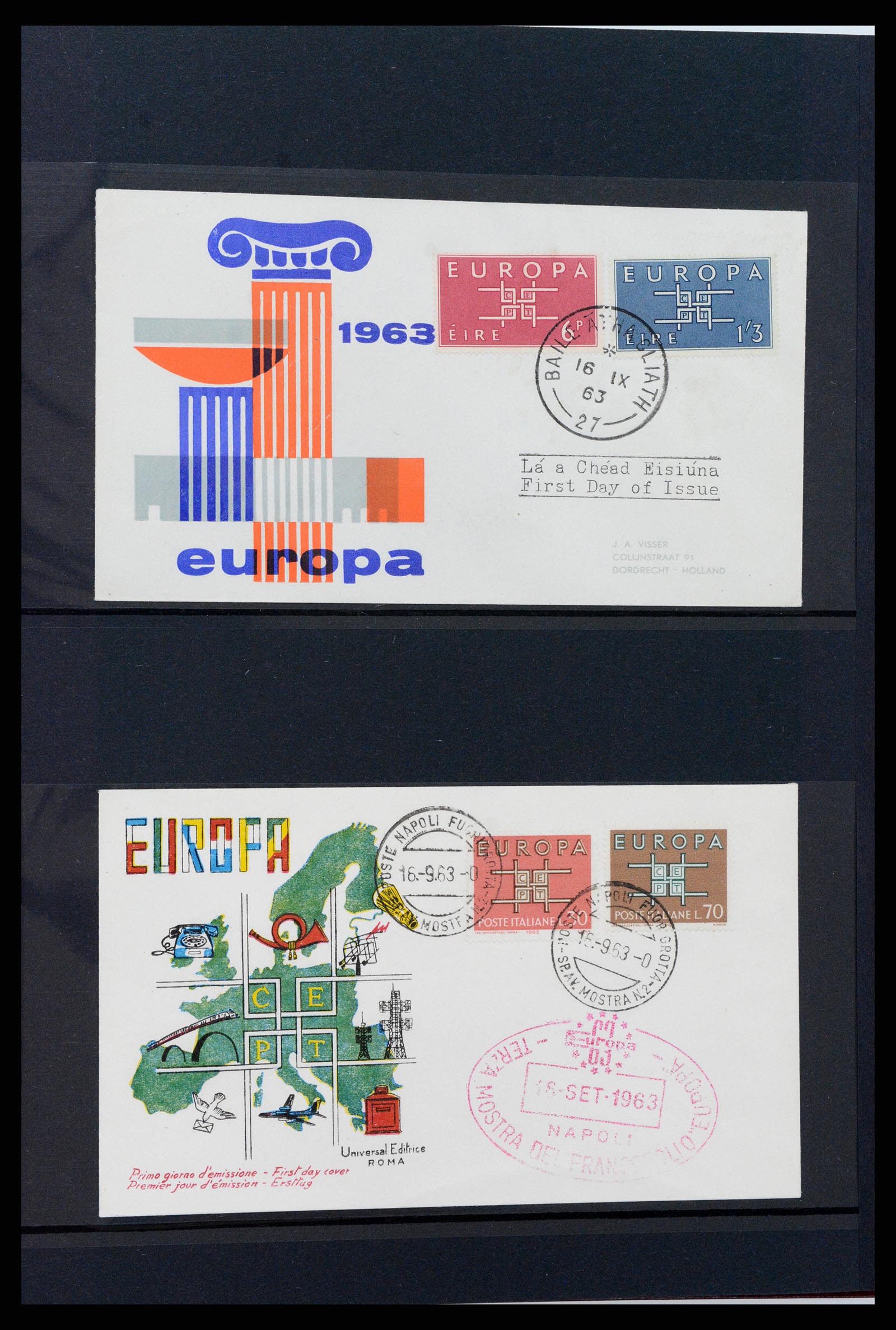 37463 046 - Postzegelverzameling 37463 Europa CEPT FDC's 1956-1994.