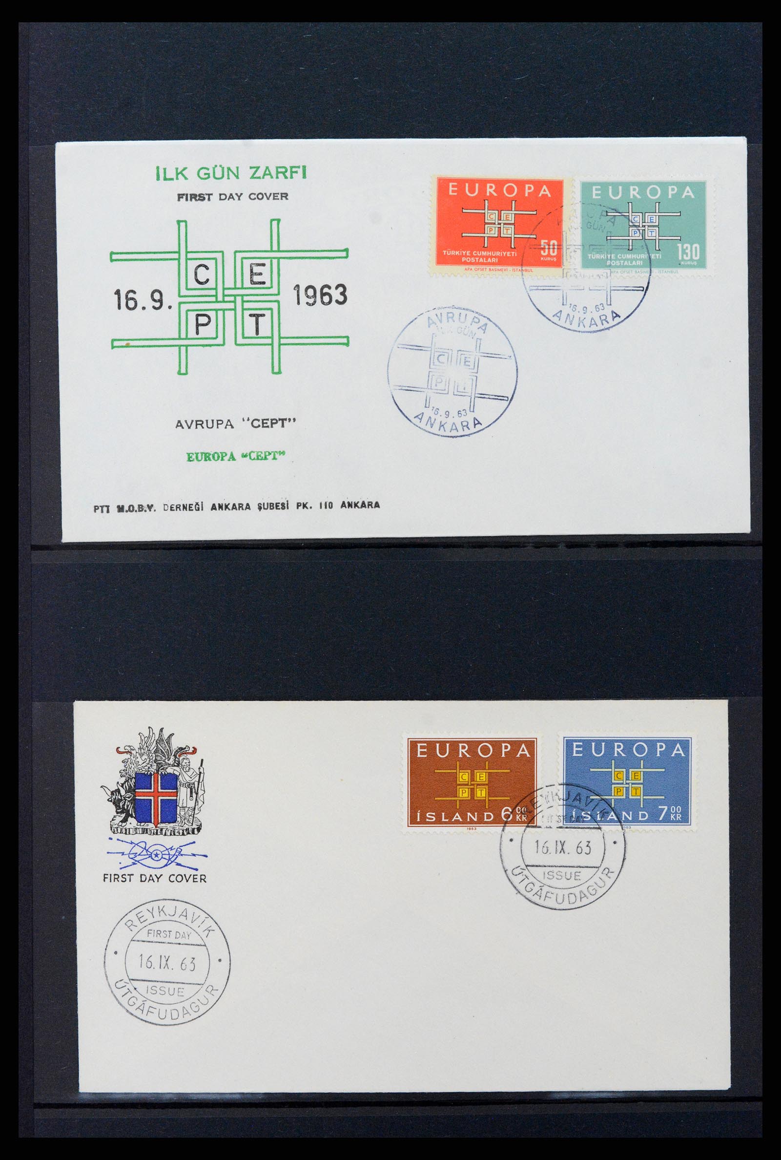 37463 051 - Postzegelverzameling 37463 Europa CEPT FDC's 1956-1994.