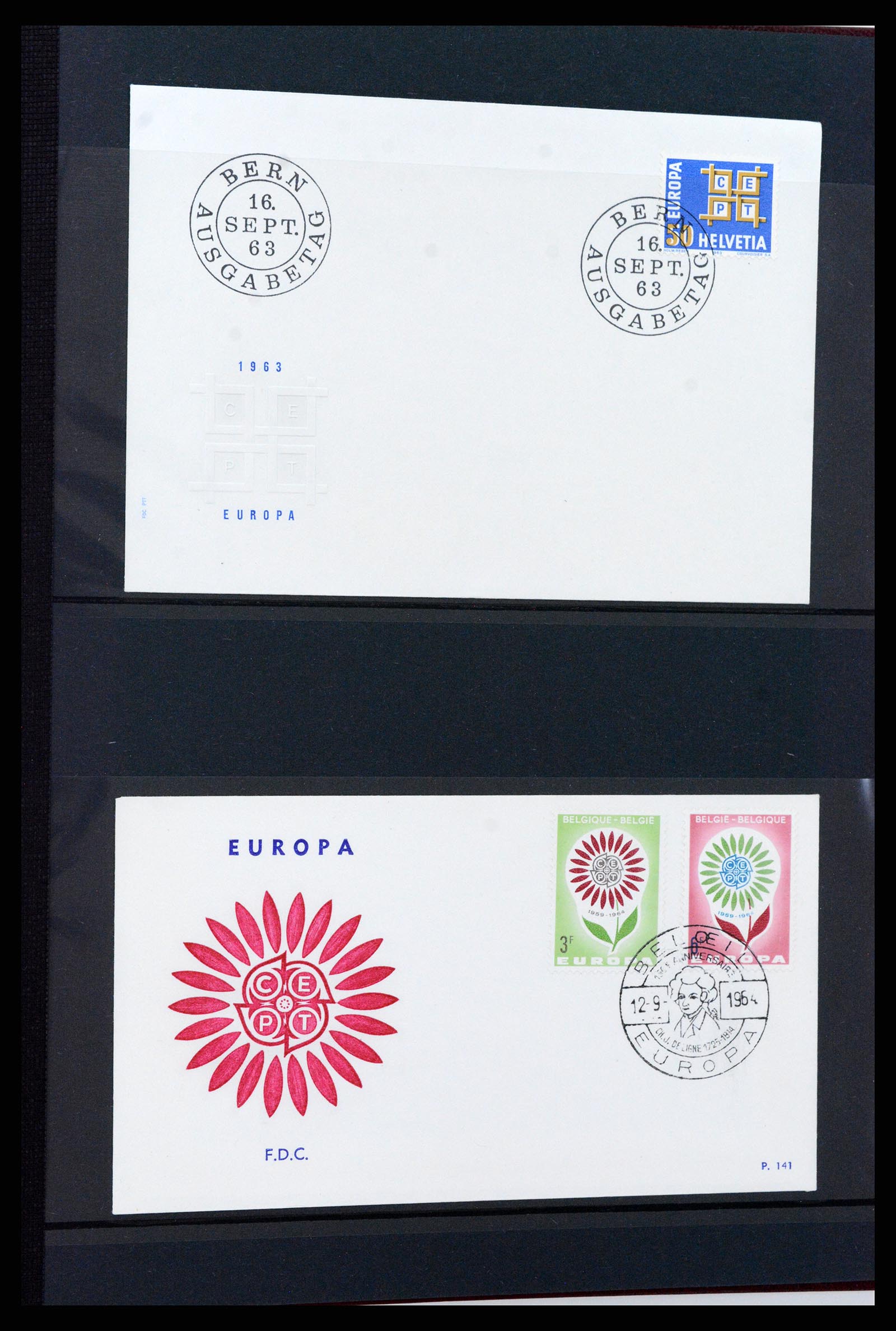 37463 052 - Postzegelverzameling 37463 Europa CEPT FDC's 1956-1994.