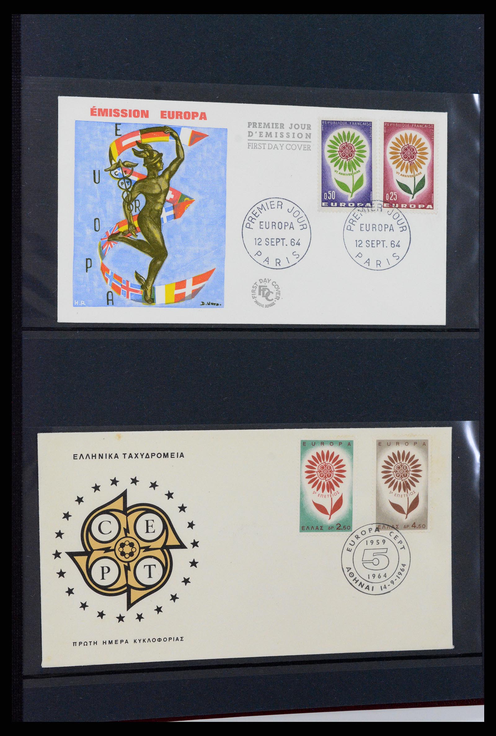37463 054 - Postzegelverzameling 37463 Europa CEPT FDC's 1956-1994.