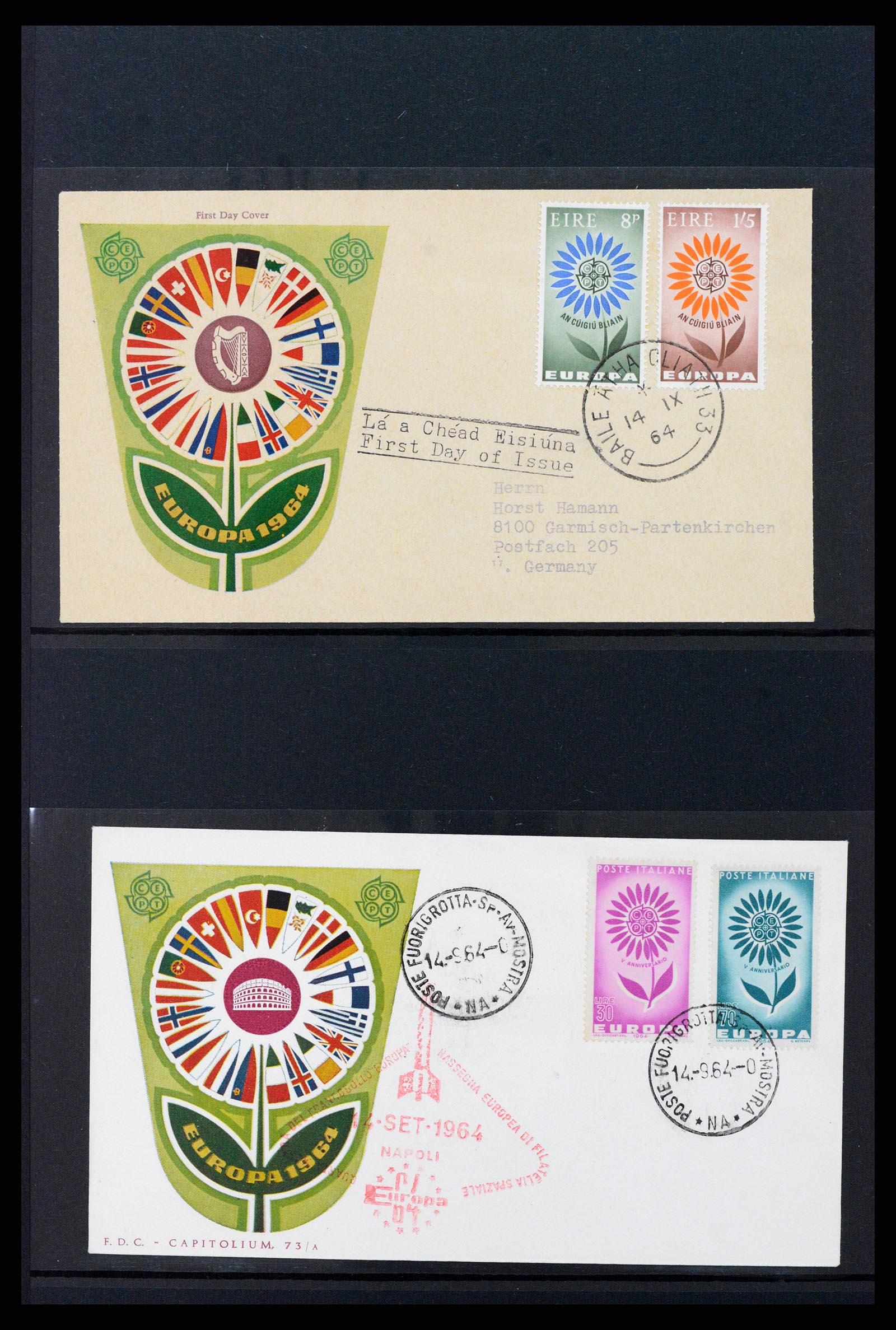 37463 055 - Postzegelverzameling 37463 Europa CEPT FDC's 1956-1994.