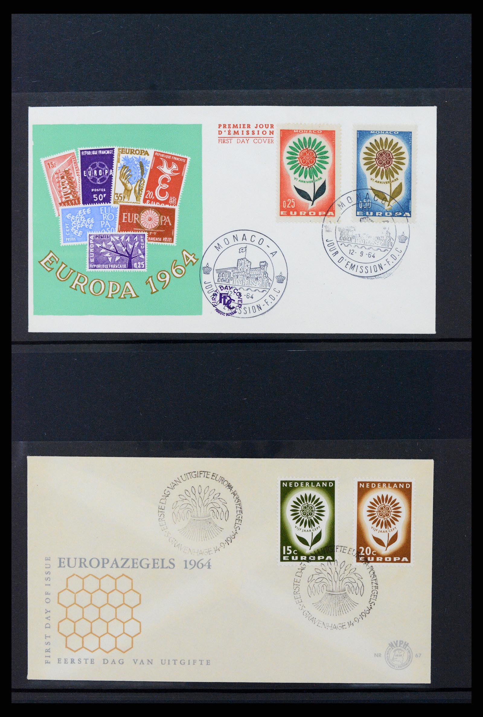 37463 057 - Postzegelverzameling 37463 Europa CEPT FDC's 1956-1994.