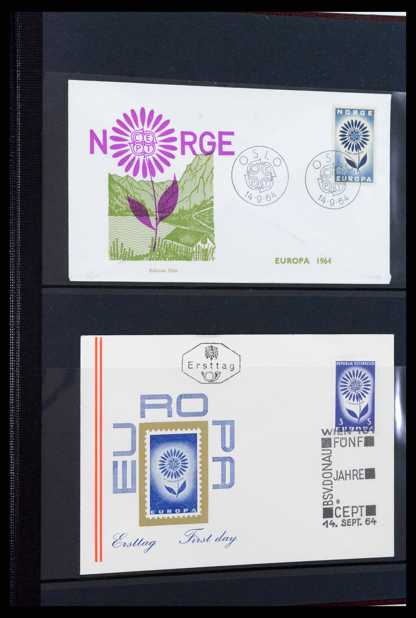 37463 058 - Postzegelverzameling 37463 Europa CEPT FDC's 1956-1994.