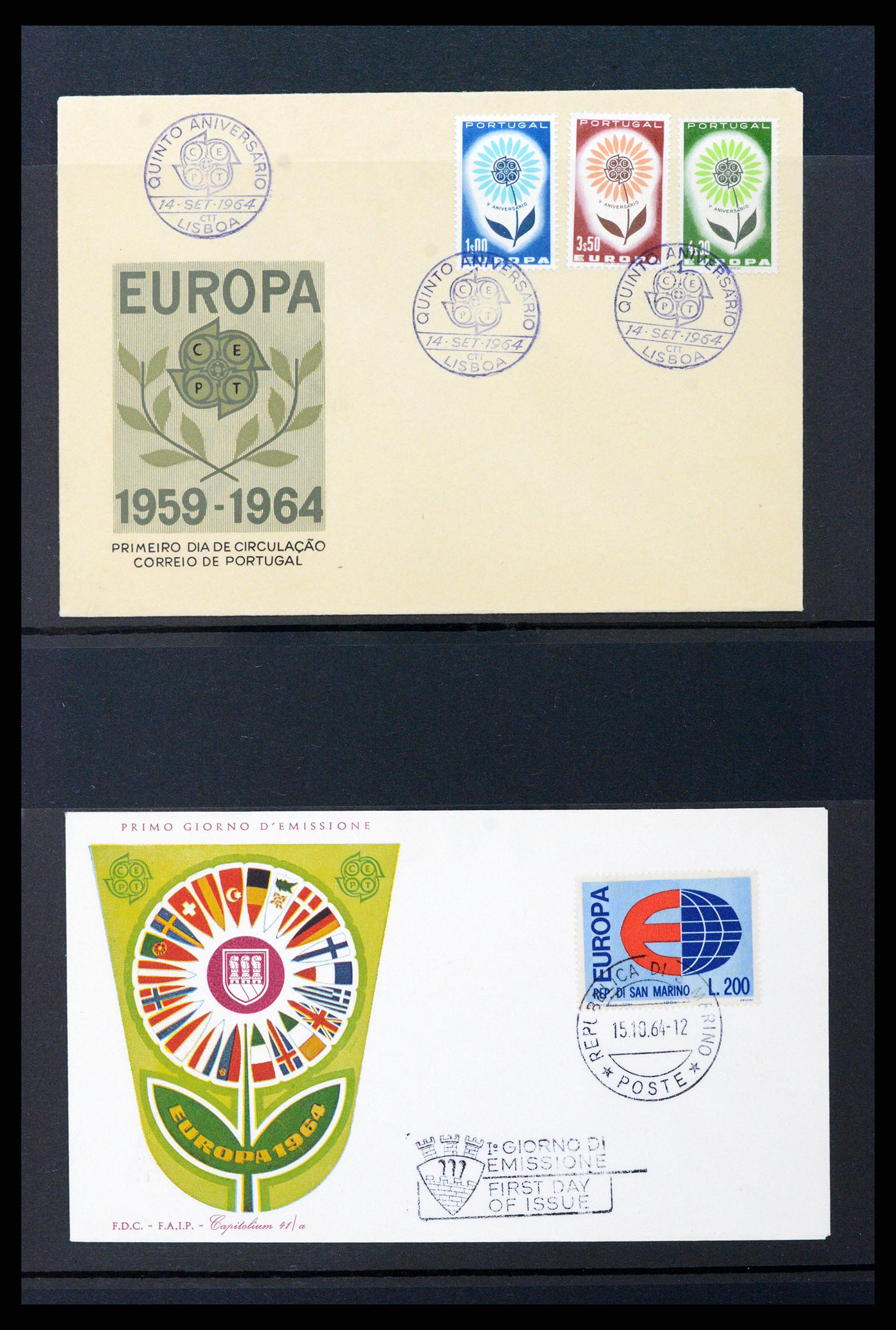 37463 059 - Postzegelverzameling 37463 Europa CEPT FDC's 1956-1994.