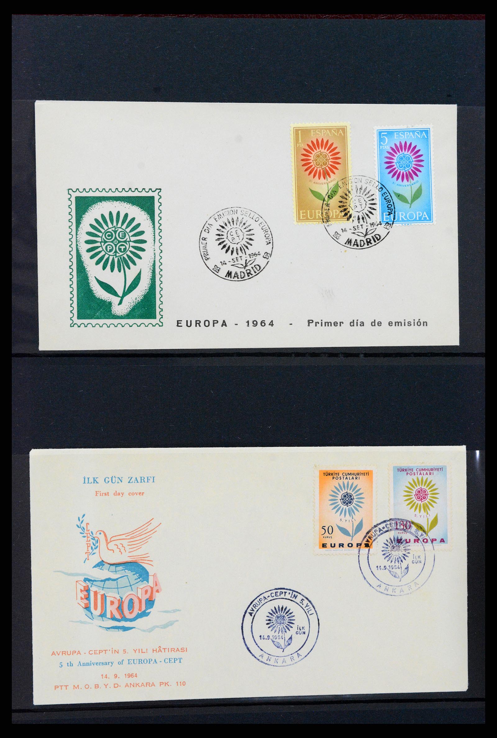37463 060 - Postzegelverzameling 37463 Europa CEPT FDC's 1956-1994.