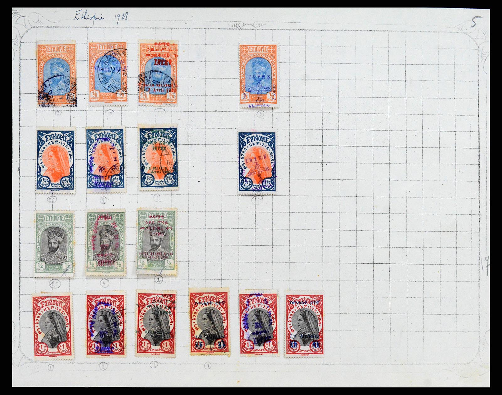 37467 005 - Postzegelverzameling 37467 Ethiopië 1895-1935.