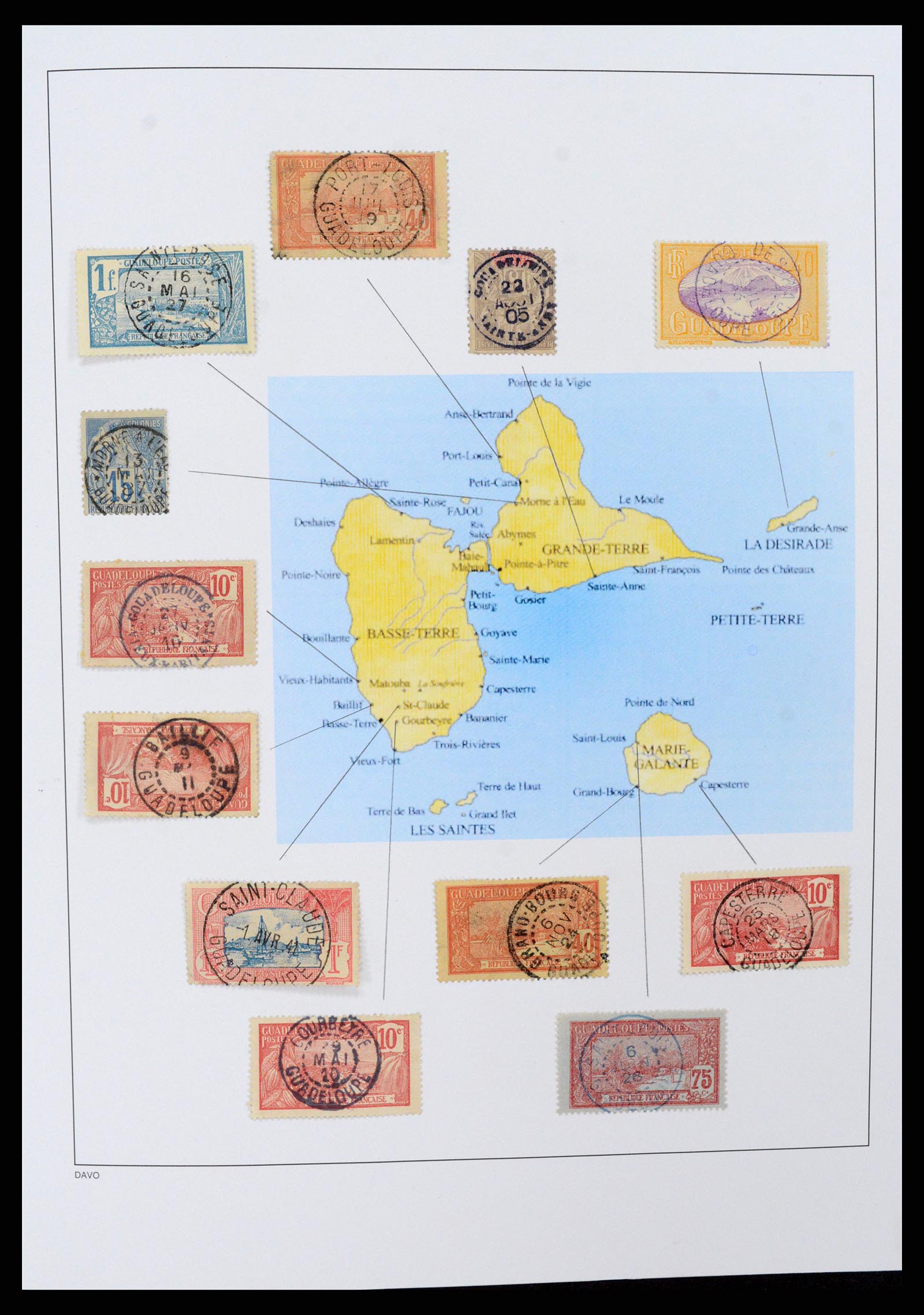 37480 011 - Stamp collection 37480 Guadeloupe supercollection 1823-1947.