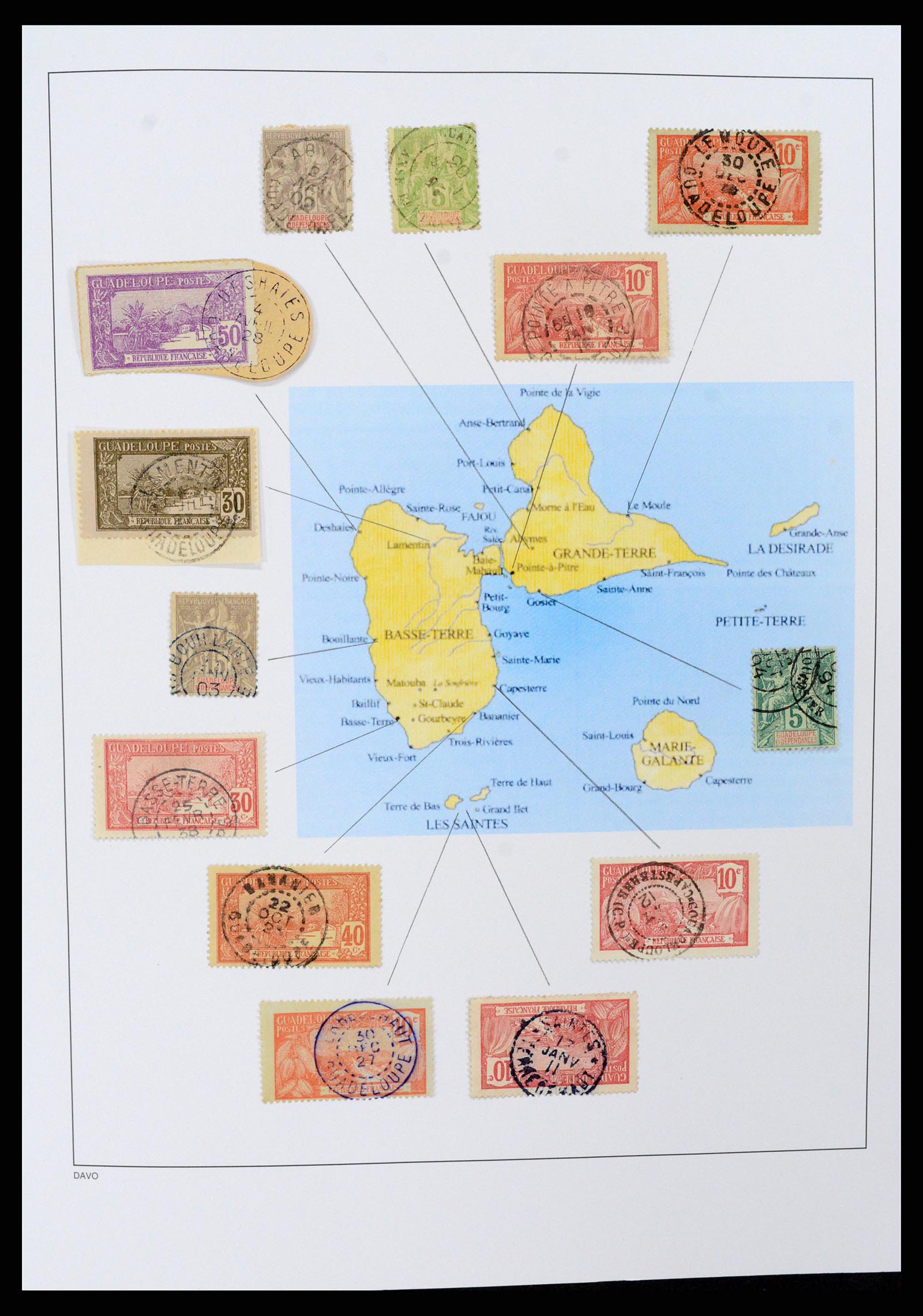 37480 012 - Stamp collection 37480 Guadeloupe supercollection 1823-1947.