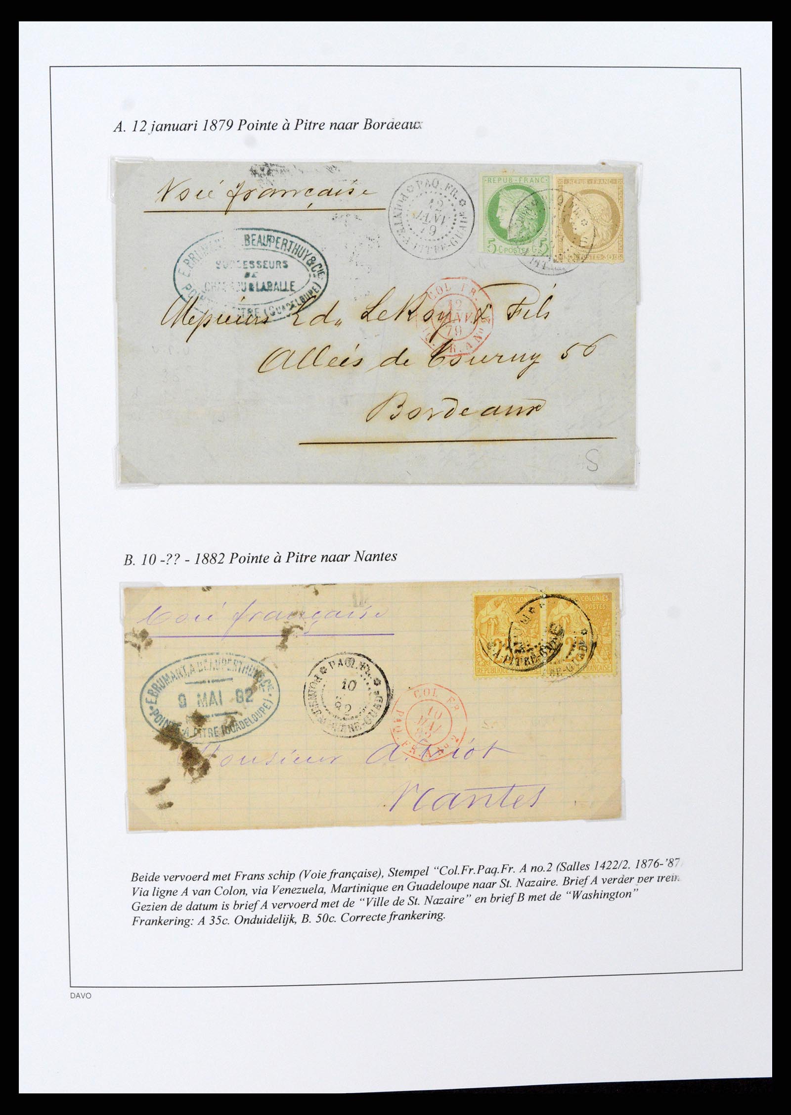 37480 027 - Postzegelverzameling 37480 Guadeloupe supercollectie 1823-1947.