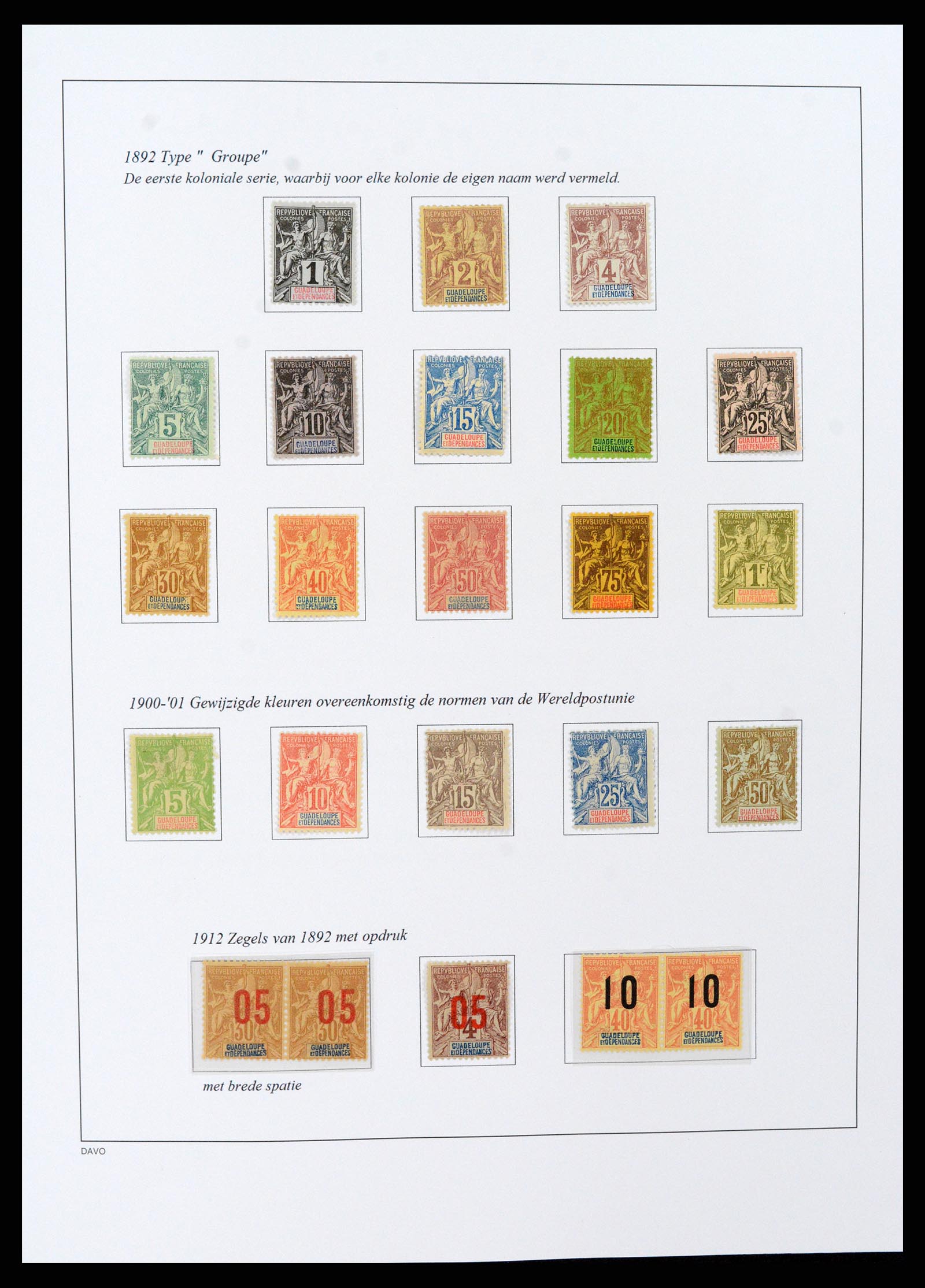 37480 045 - Stamp collection 37480 Guadeloupe supercollection 1823-1947.