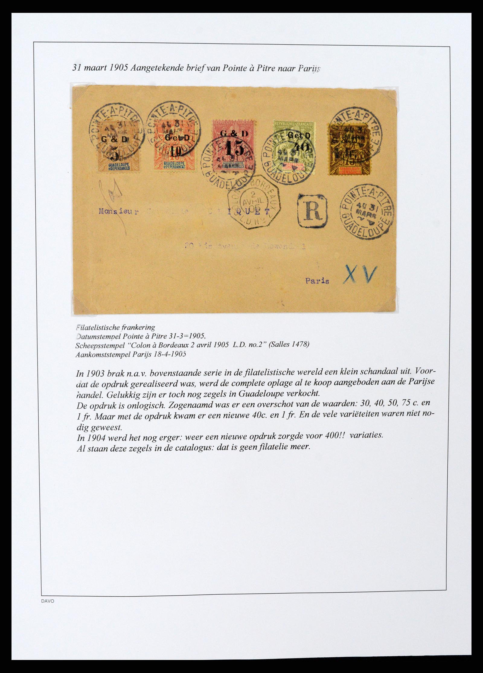 37480 046 - Postzegelverzameling 37480 Guadeloupe supercollectie 1823-1947.