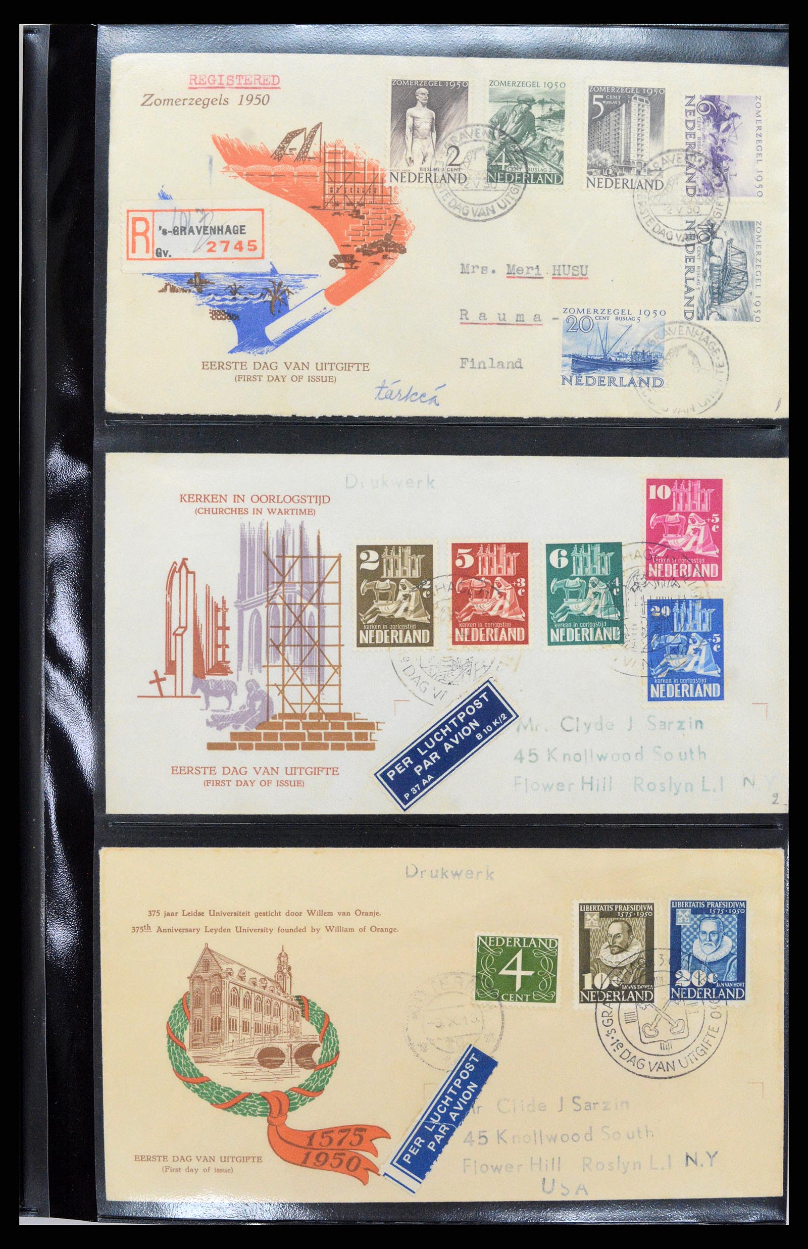 37484 002 - Postzegelverzameling 37484 Nederland FDC's 1950-1976.