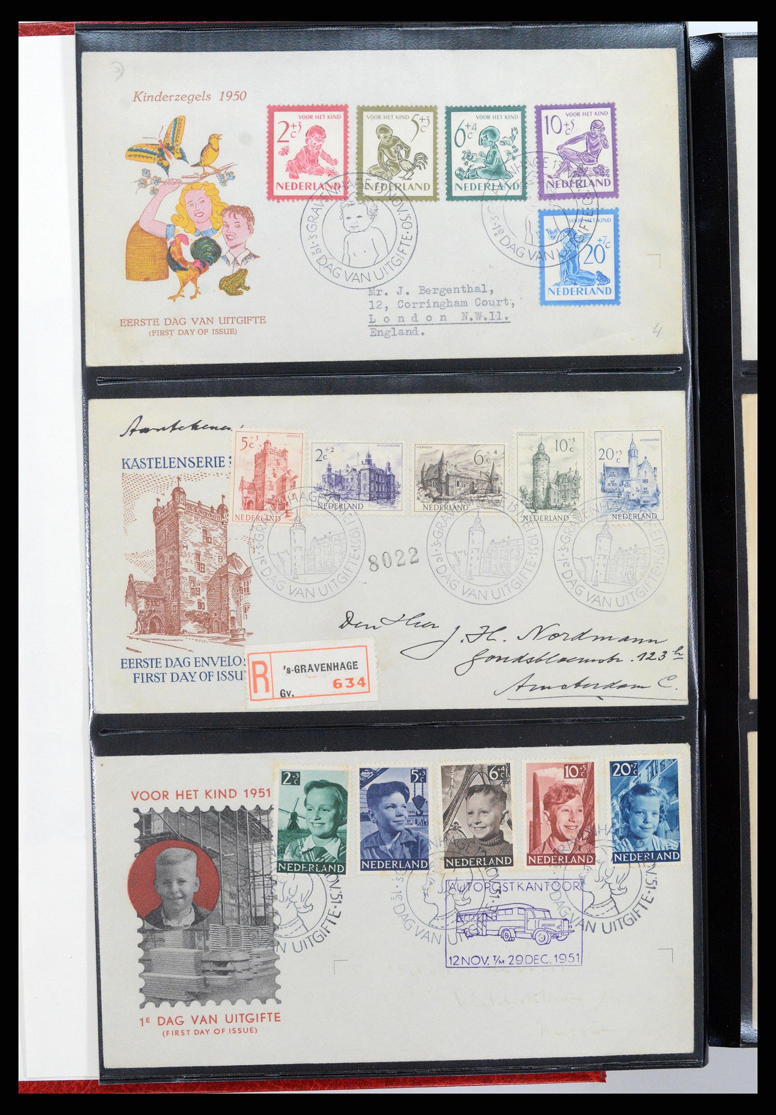 37484 003 - Postzegelverzameling 37484 Nederland FDC's 1950-1976.