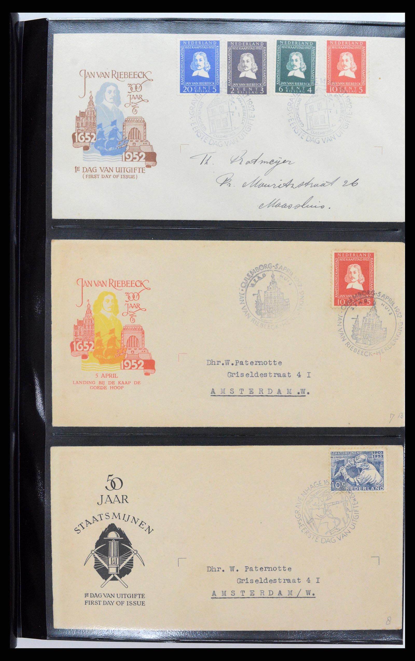 37484 004 - Postzegelverzameling 37484 Nederland FDC's 1950-1976.